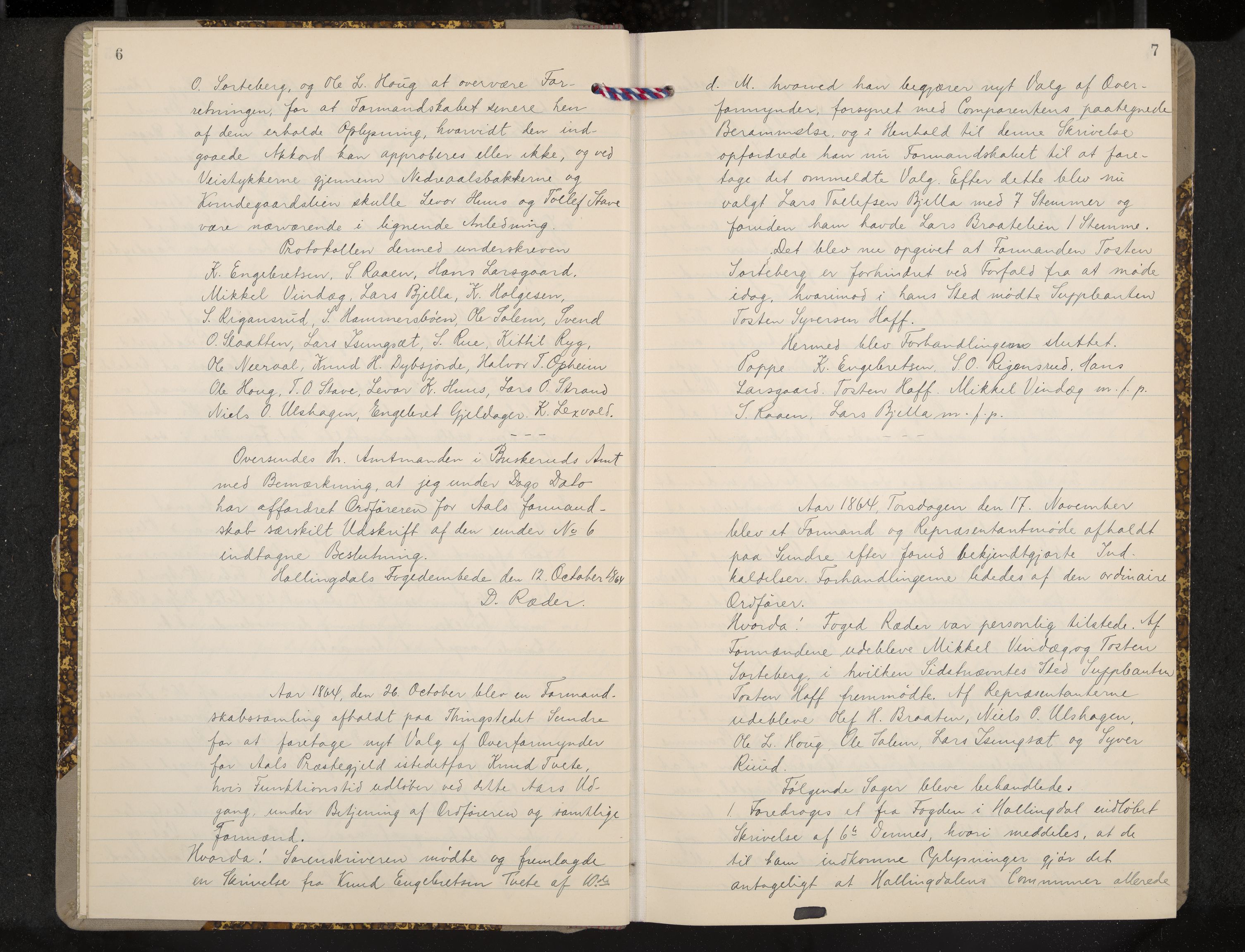 Ål formannskap og sentraladministrasjon, IKAK/0619021/A/Aa/L0003: Utskrift av møtebok, 1864-1880, s. 6-7