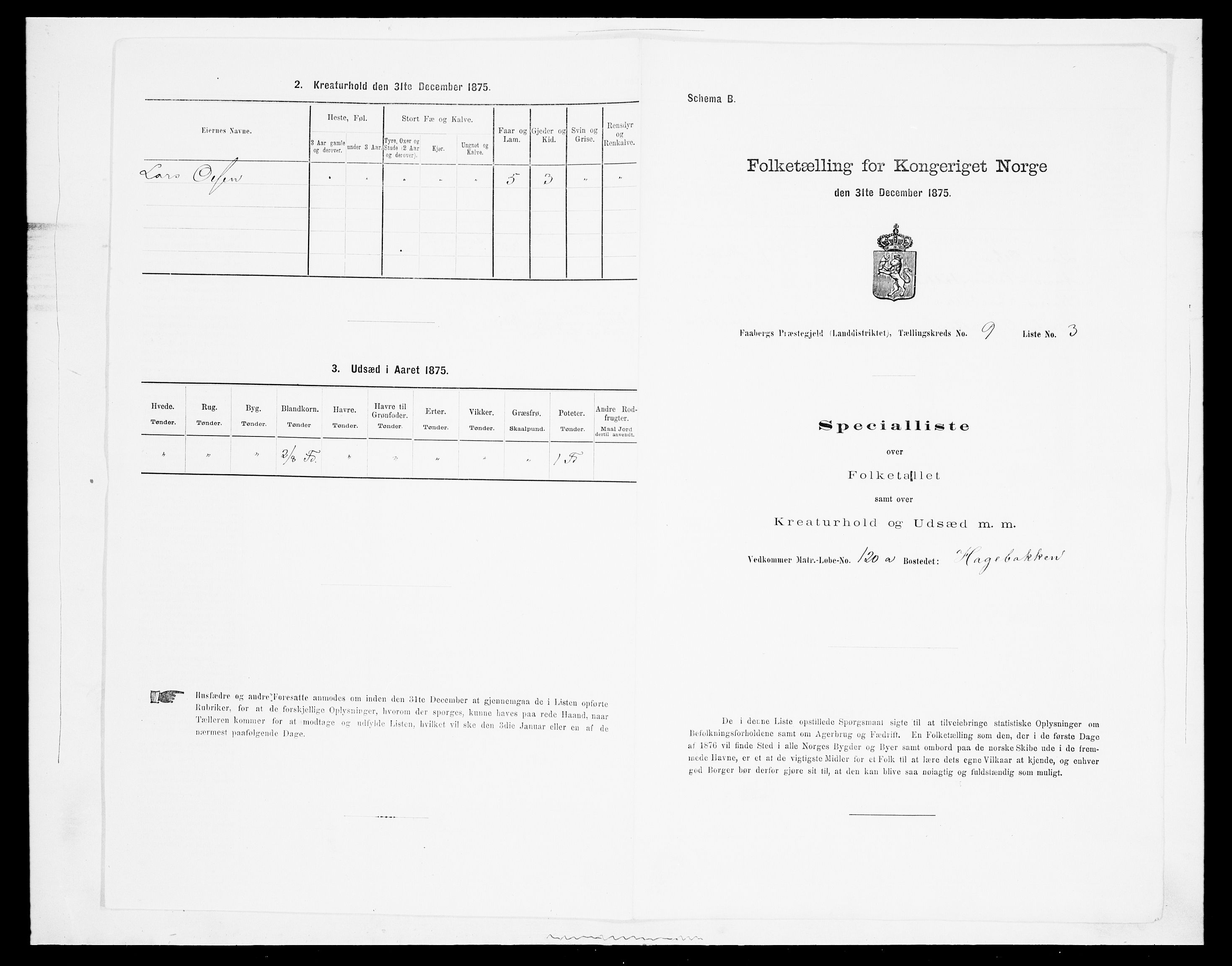 SAH, Folketelling 1875 for 0524L Fåberg prestegjeld, Fåberg sokn og Lillehammer landsokn, 1875, s. 1112