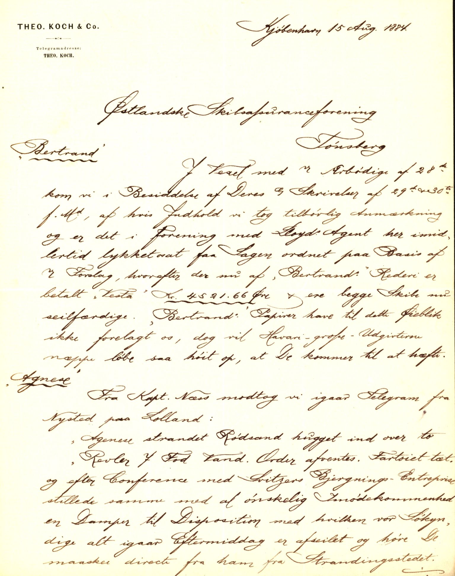 Pa 63 - Østlandske skibsassuranceforening, VEMU/A-1079/G/Ga/L0017/0008: Havaridokumenter / Terpsichore, Industri, Baticola, Bertrand, 1884, s. 61