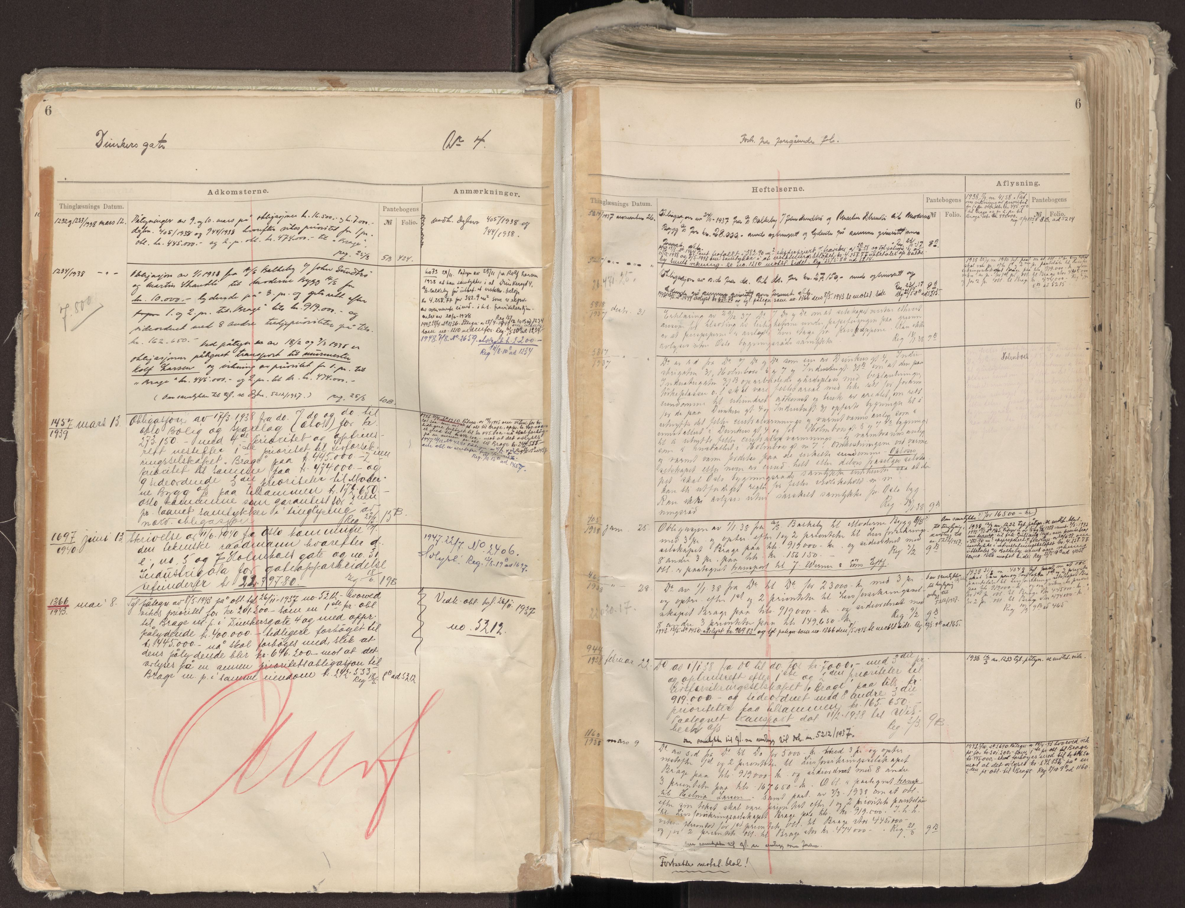 Oslo byskriverembete, AV/SAO-A-10227/G/Ga/Gab/Gabb/L0008: Panteregister nr. V, 1882-1950, s. 6