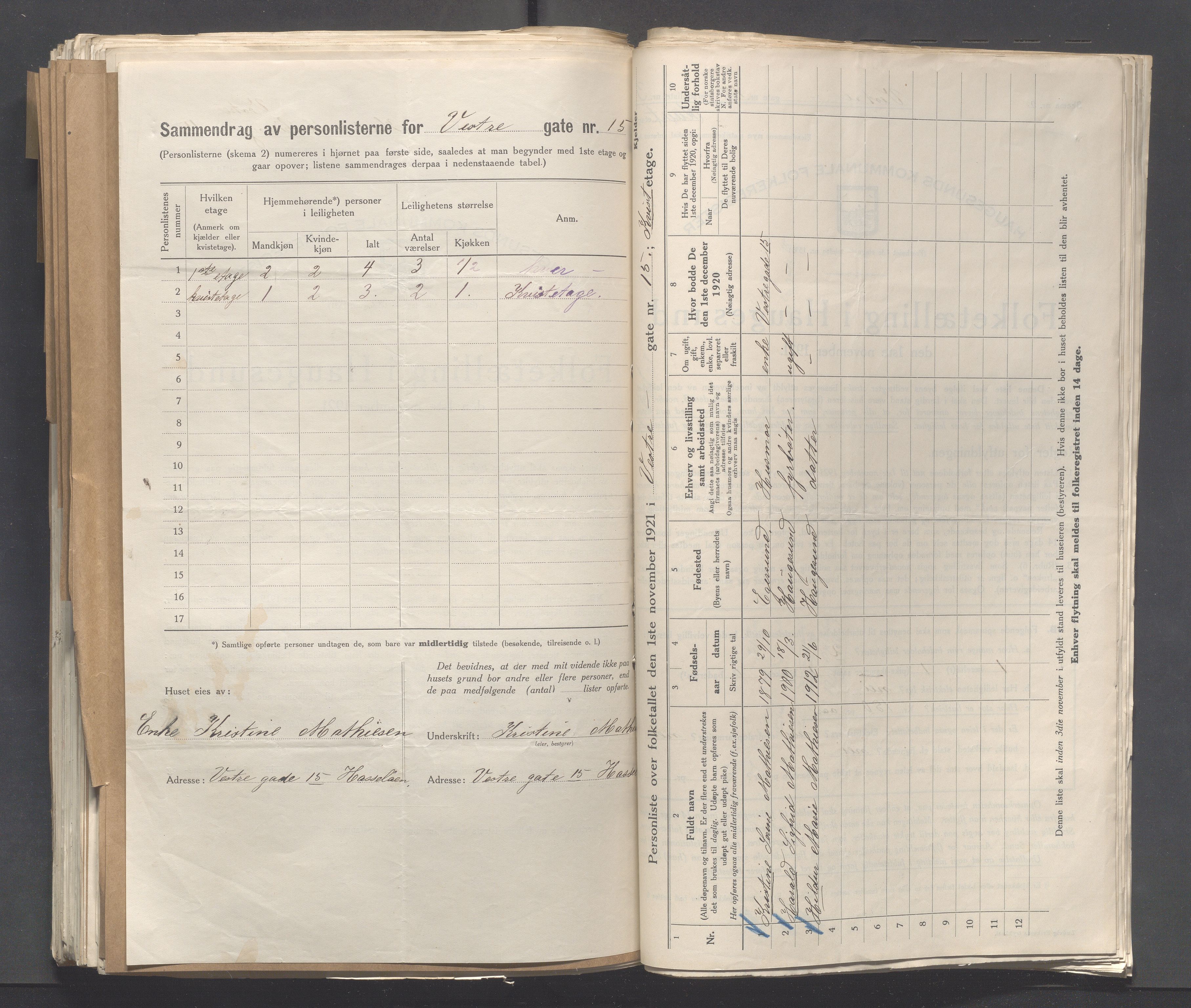 IKAR, Kommunal folketelling 1.11.1921 for Haugesund, 1921, s. 6590