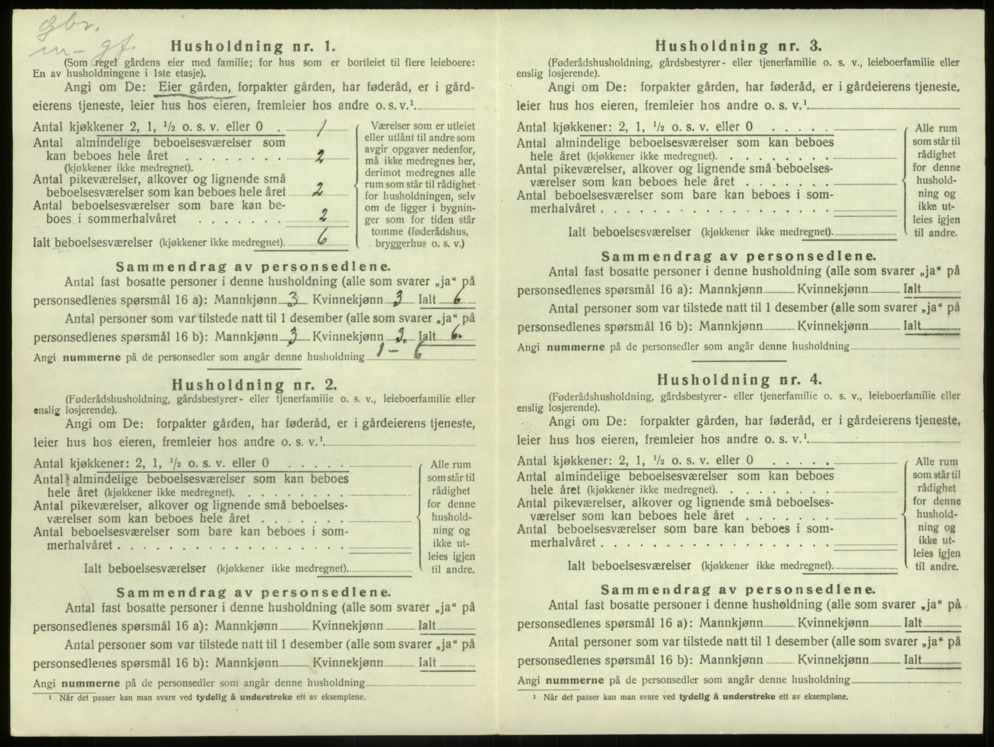 SAB, Folketelling 1920 for 1437 Kinn herred, 1920, s. 1096