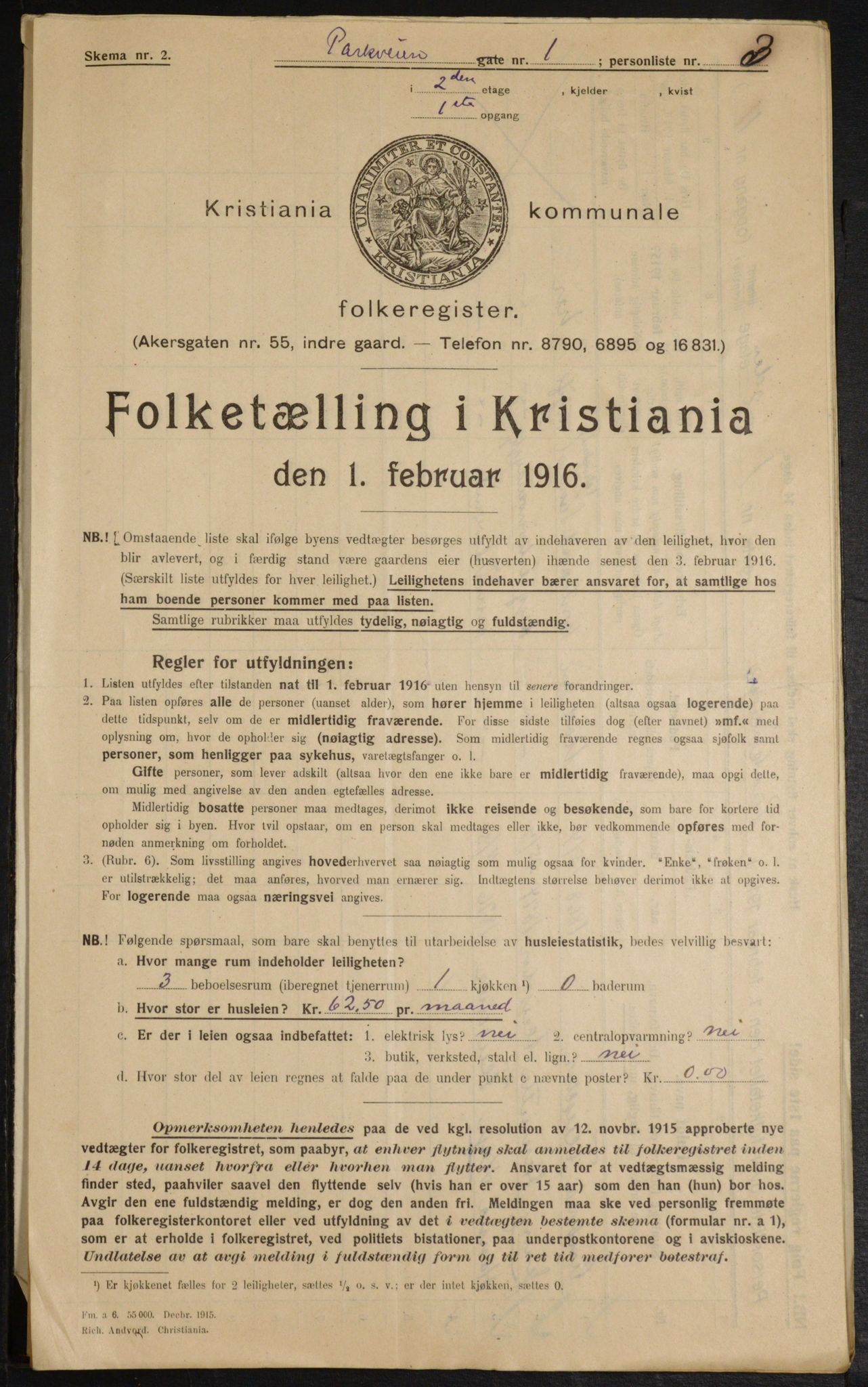 OBA, Kommunal folketelling 1.2.1916 for Kristiania, 1916, s. 79706