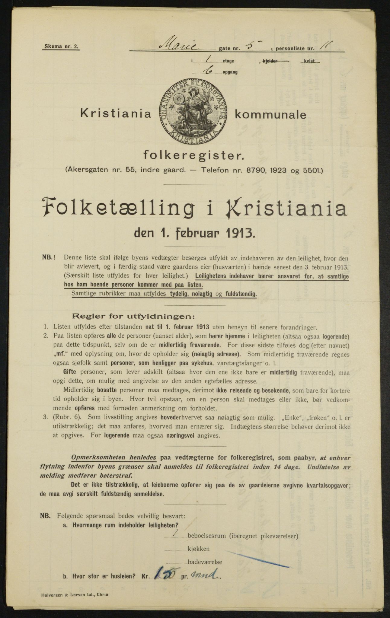 OBA, Kommunal folketelling 1.2.1913 for Kristiania, 1913, s. 62642