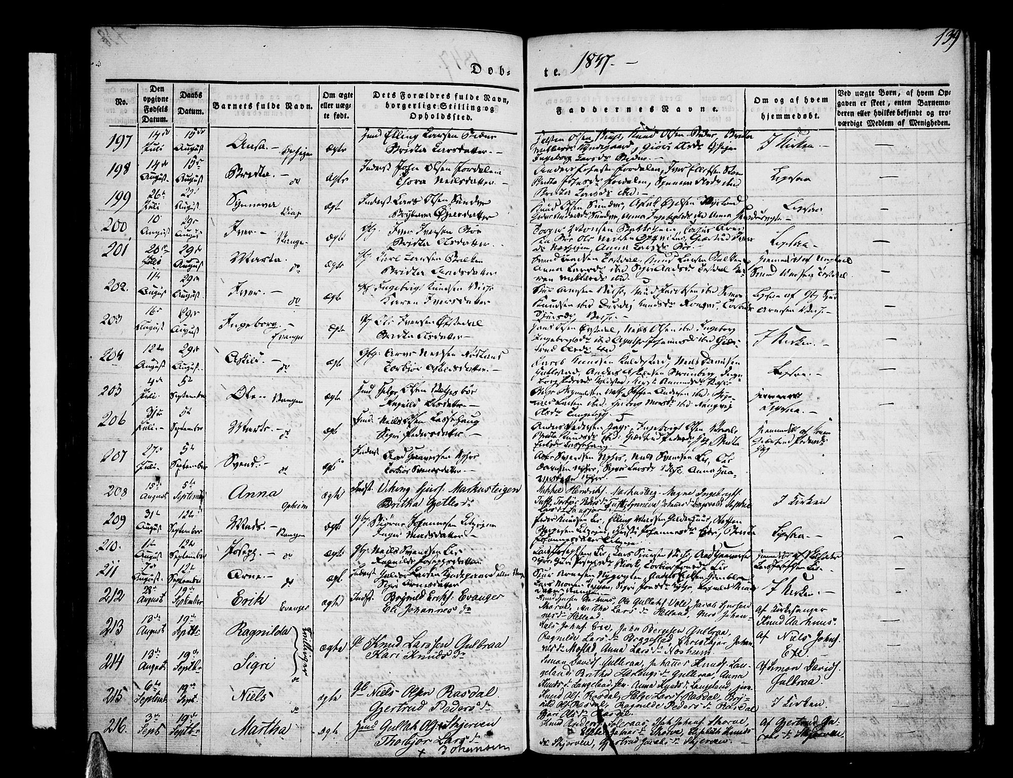 Voss sokneprestembete, AV/SAB-A-79001/H/Haa: Ministerialbok nr. A 13, 1836-1851, s. 139