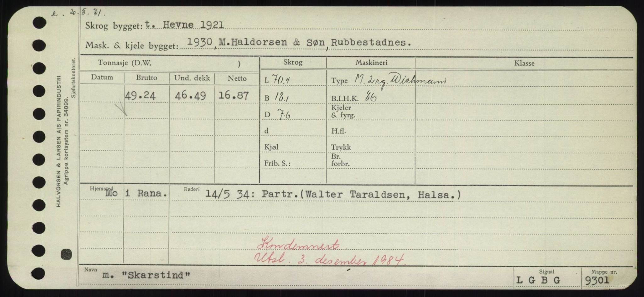 Sjøfartsdirektoratet med forløpere, Skipsmålingen, RA/S-1627/H/Hd/L0034: Fartøy, Sk-Slå, s. 81