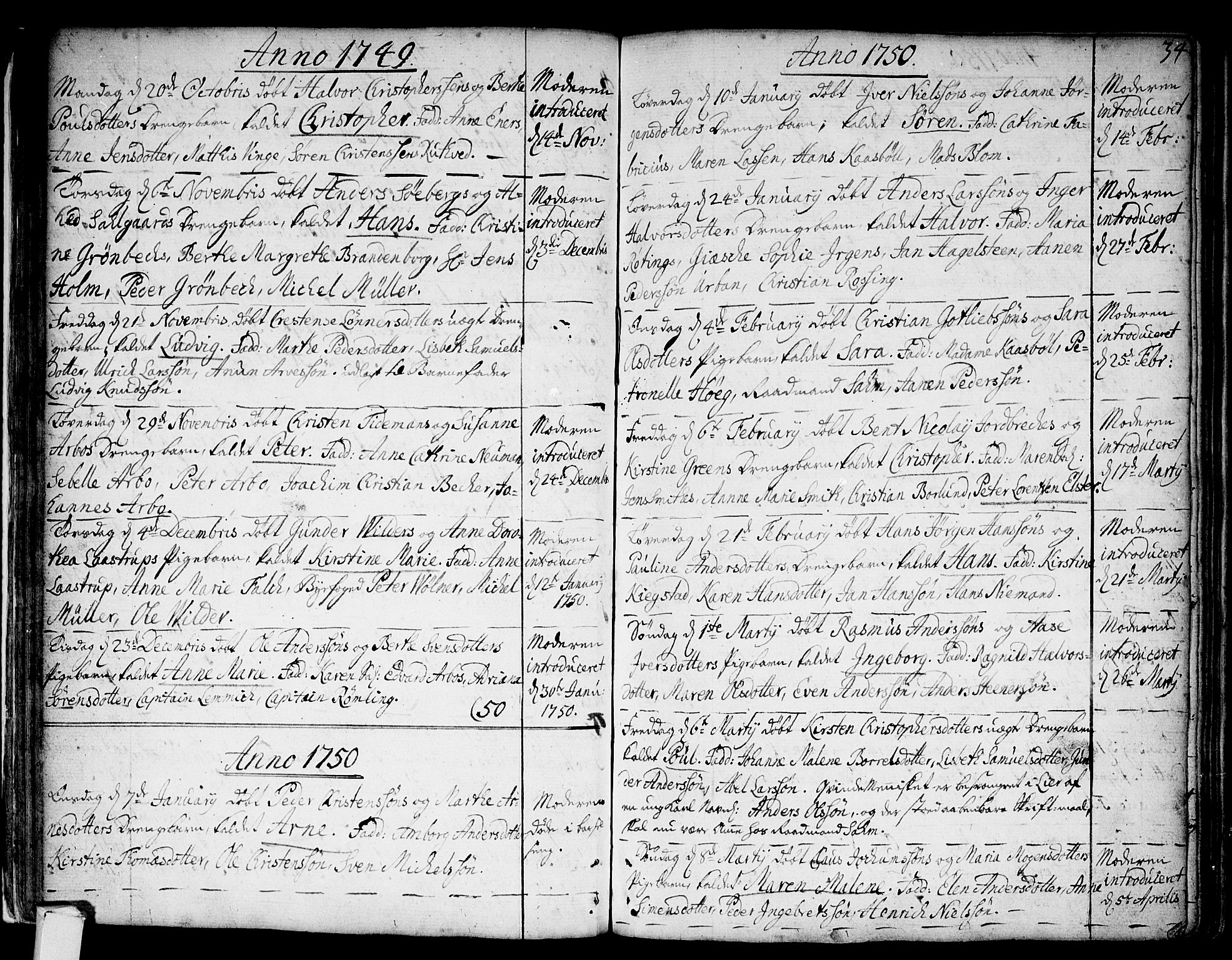 Strømsø kirkebøker, AV/SAKO-A-246/F/Fa/L0007: Ministerialbok nr. I 7, 1739-1751, s. 34