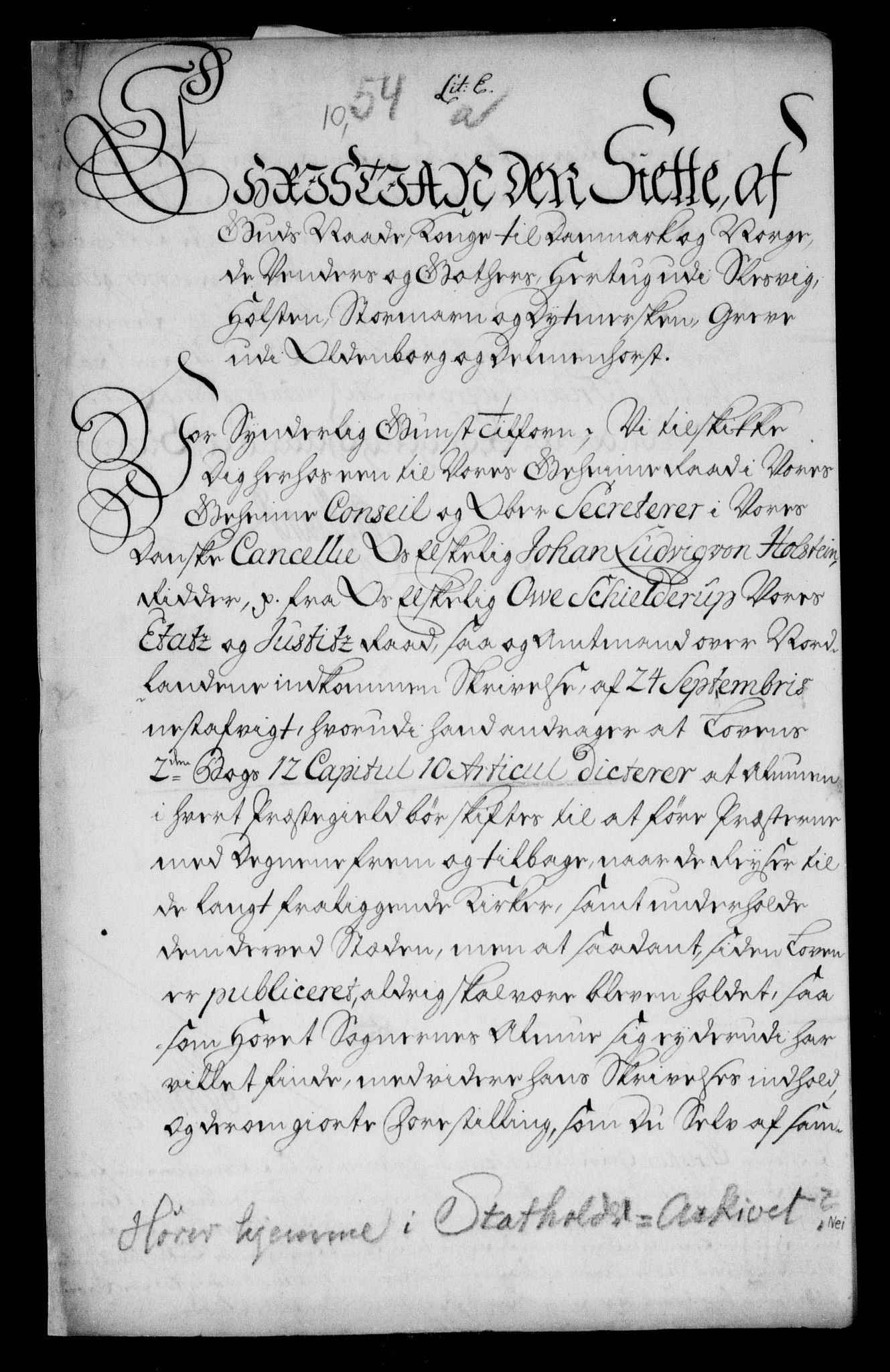 Danske Kanselli, Skapsaker, RA/EA-4061/F/L0036: Skap 9, pakke 251-268, 1671-1739, s. 267