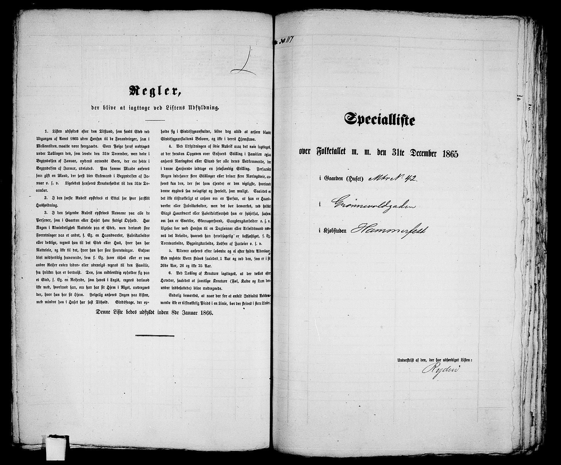 RA, Folketelling 1865 for 2001B Hammerfest prestegjeld, Hammerfest kjøpstad, 1865, s. 241