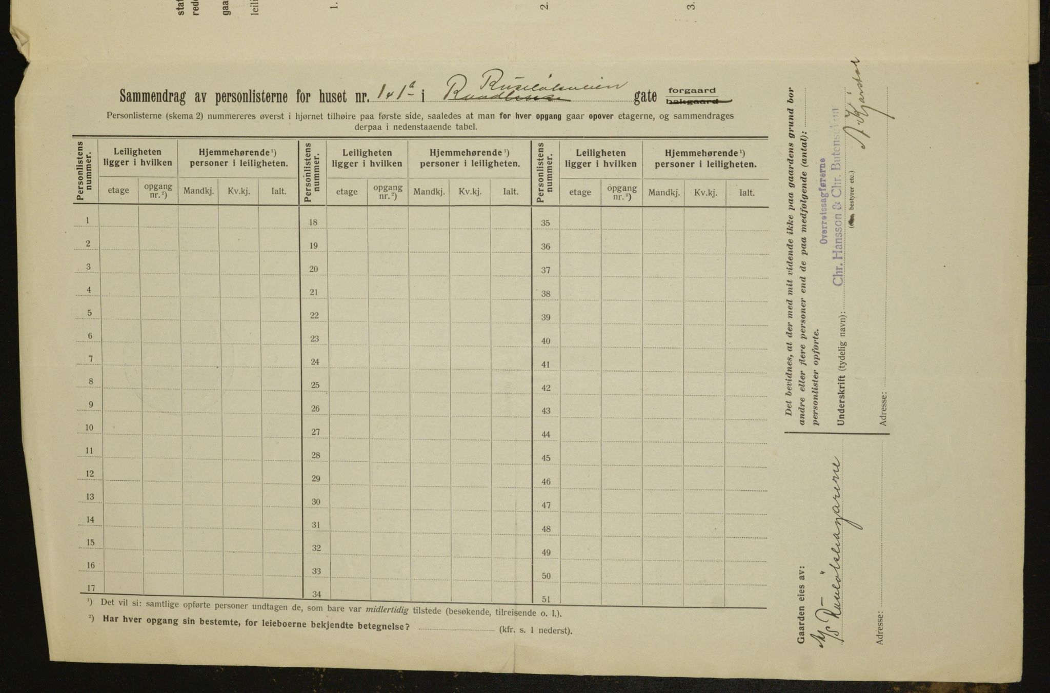 OBA, Kommunal folketelling 1.2.1912 for Kristiania, 1912, s. 84813