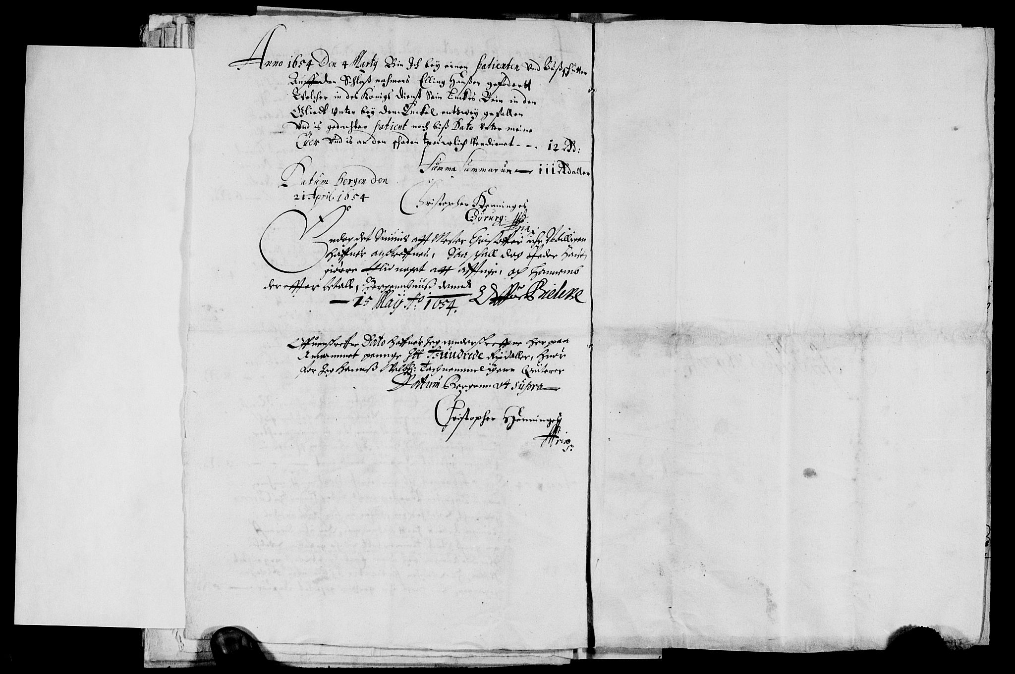 Rentekammeret inntil 1814, Reviderte regnskaper, Lensregnskaper, AV/RA-EA-5023/R/Rb/Rbt/L0130: Bergenhus len, 1654-1656
