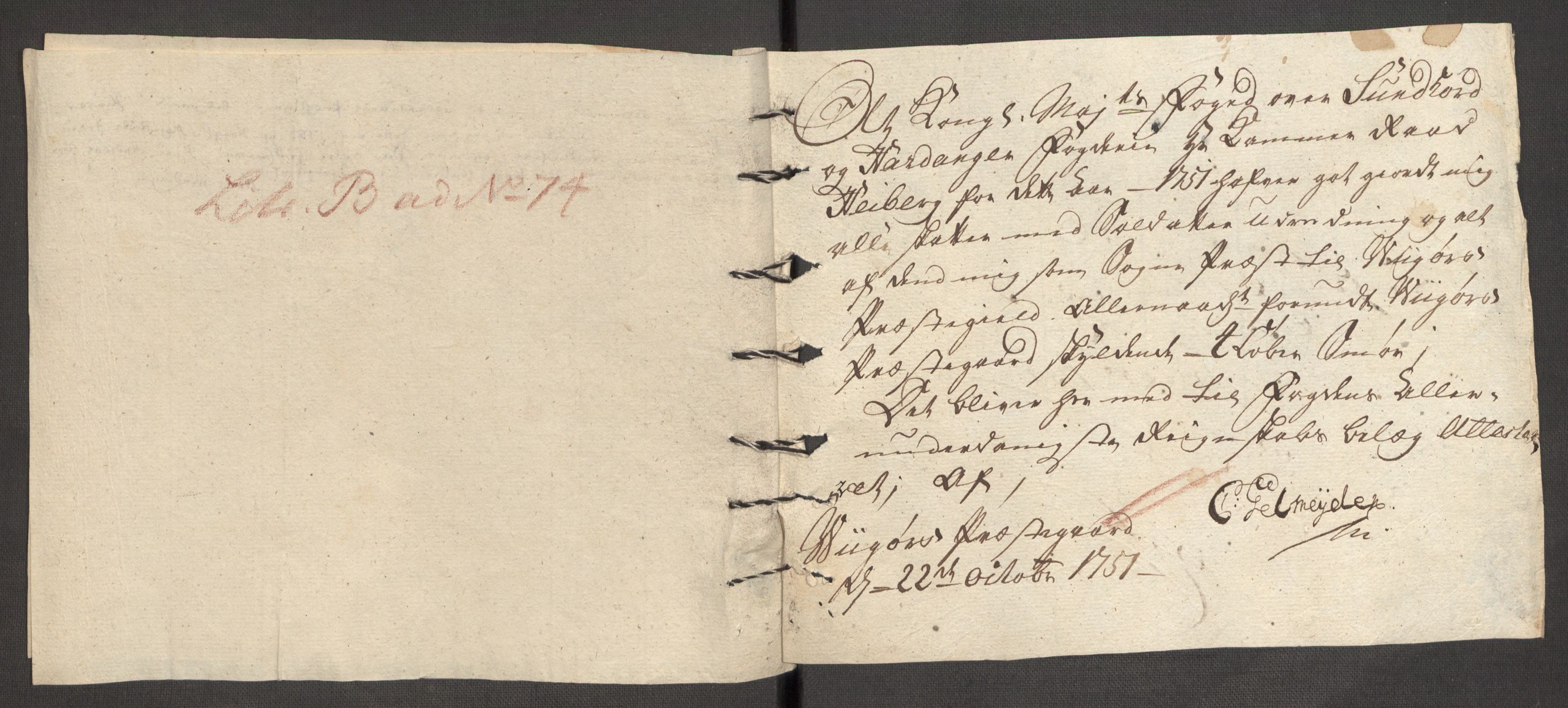Rentekammeret inntil 1814, Reviderte regnskaper, Fogderegnskap, RA/EA-4092/R48/L3056: Fogderegnskap Sunnhordland og Hardanger, 1751, s. 490
