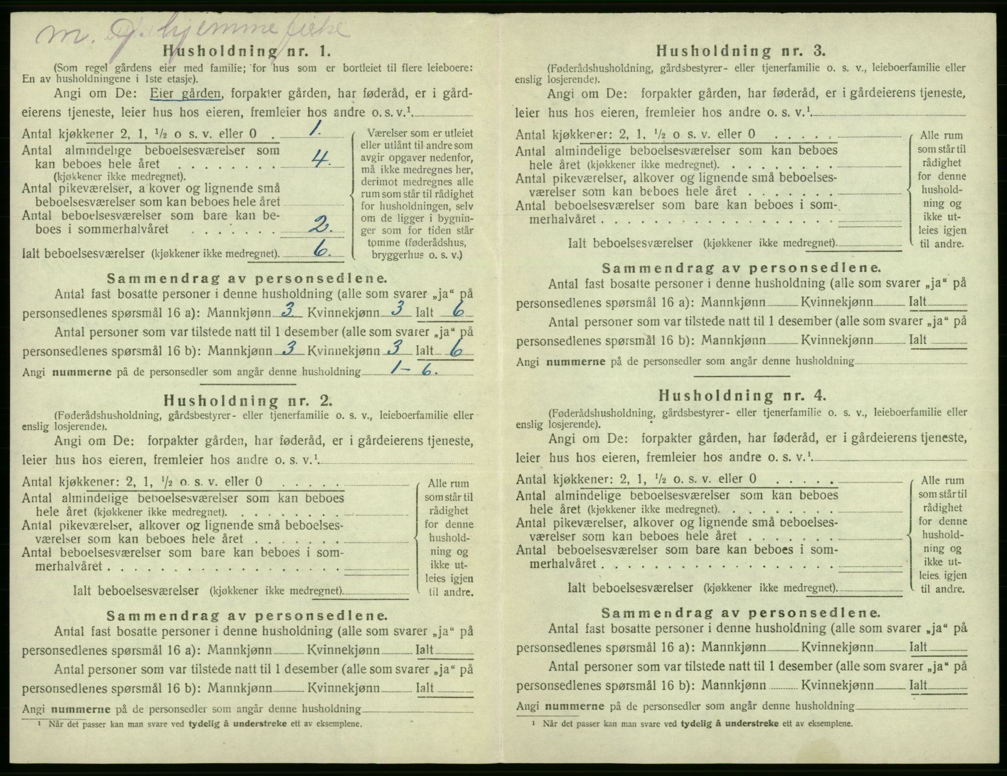 SAB, Folketelling 1920 for 1246 Fjell herred, 1920, s. 1089