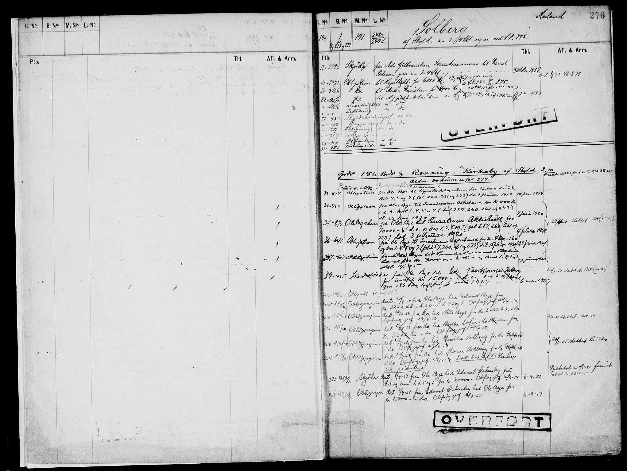 Rakkestad sorenskriveri, SAO/A-10686/G/Ga/Gag/L0001Bb: Panteregister nr. VII 1Bb, 1850-1956, s. 276