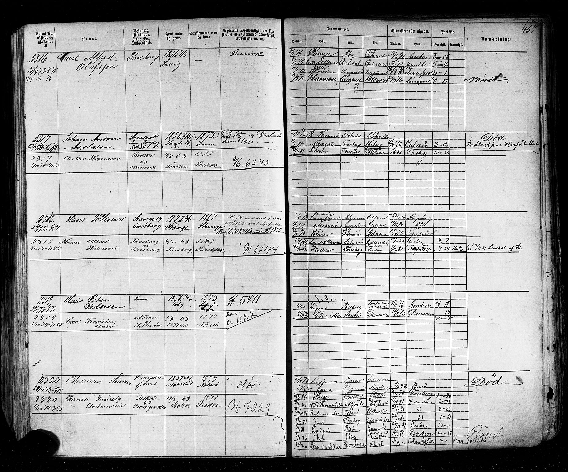 Tønsberg innrulleringskontor, SAKO/A-786/F/Fb/L0002: Annotasjonsrulle Patent nr. 1-2635, 1869-1877, s. 510