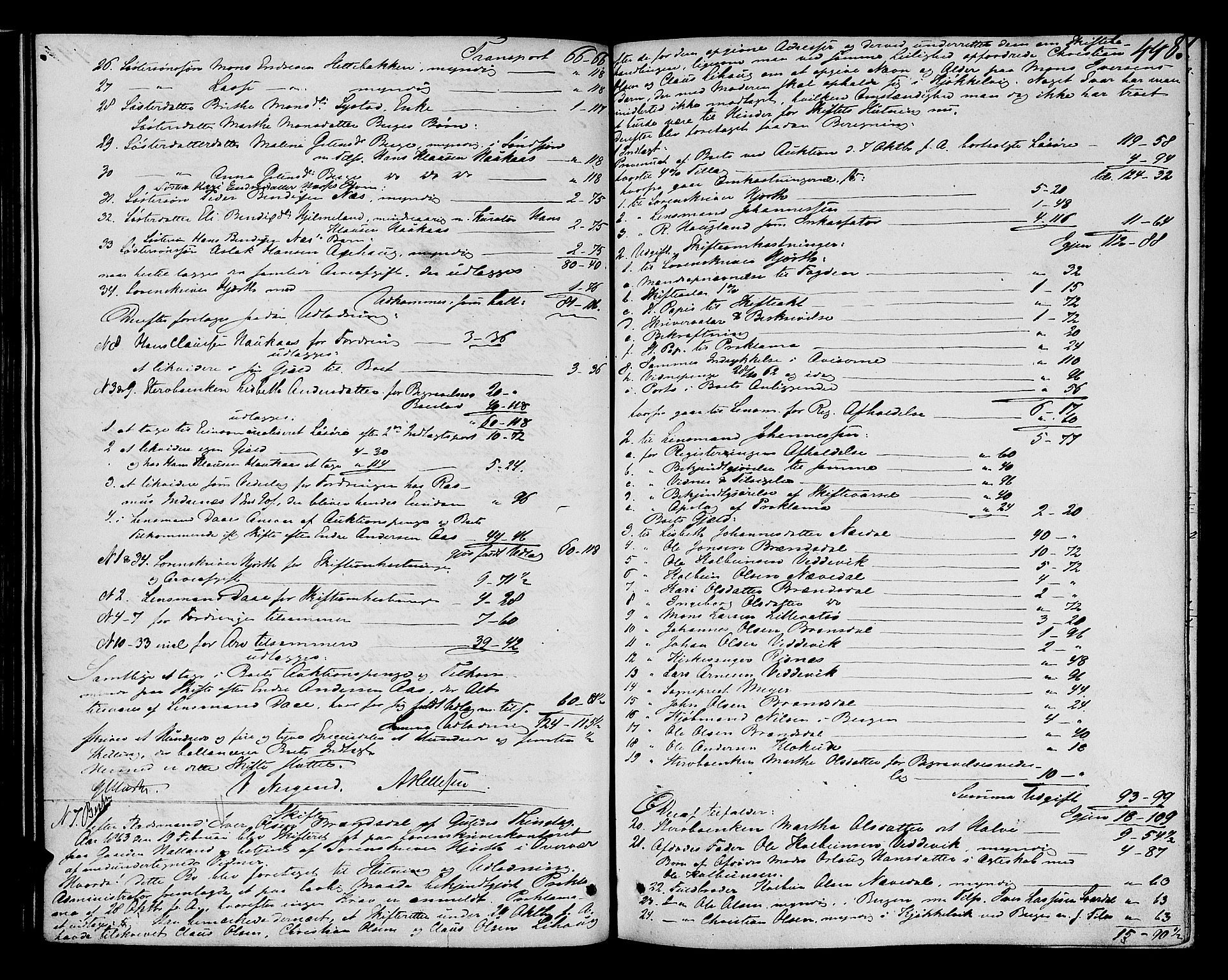 Ytre Sogn tingrett, AV/SAB-A-2601/1/H/Hc/L0001a: Skifteutlodningsprotokoll, 1853-1868, s. 447b-448a
