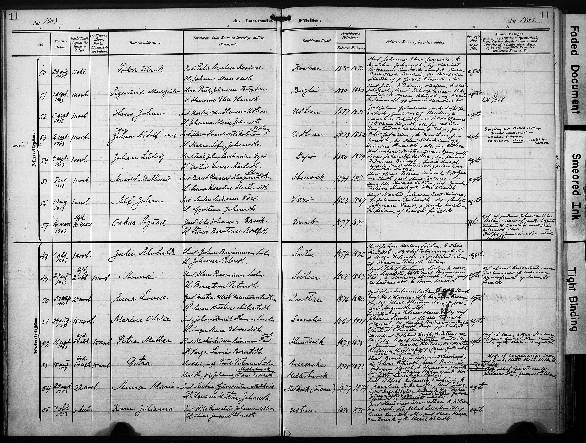 Ministerialprotokoller, klokkerbøker og fødselsregistre - Sør-Trøndelag, AV/SAT-A-1456/640/L0580: Ministerialbok nr. 640A05, 1902-1910, s. 11