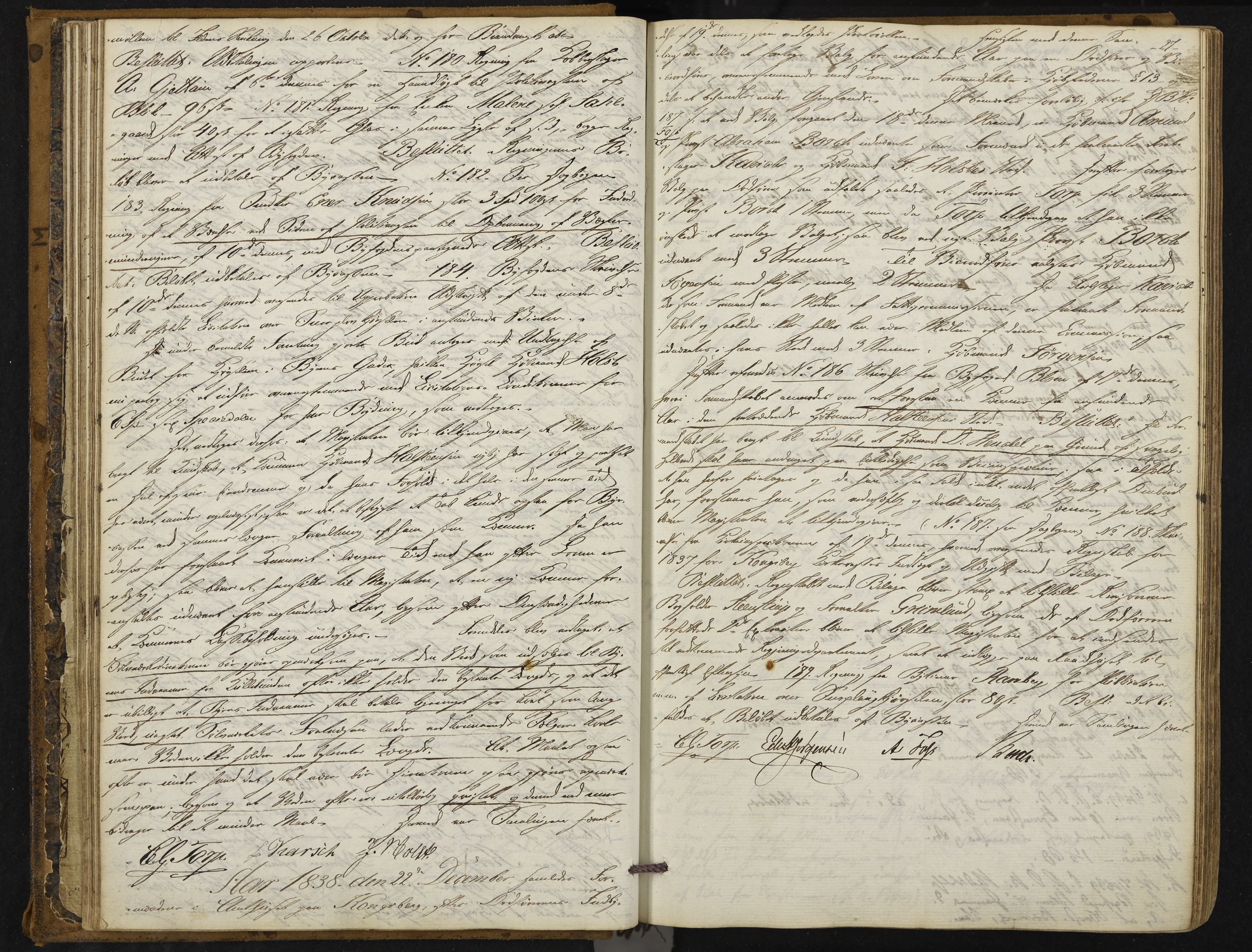 Kongsberg formannskap og sentraladministrasjon, IKAK/0604021-1/A/L0001: Møtebok med register, 1837-1849, s. 27
