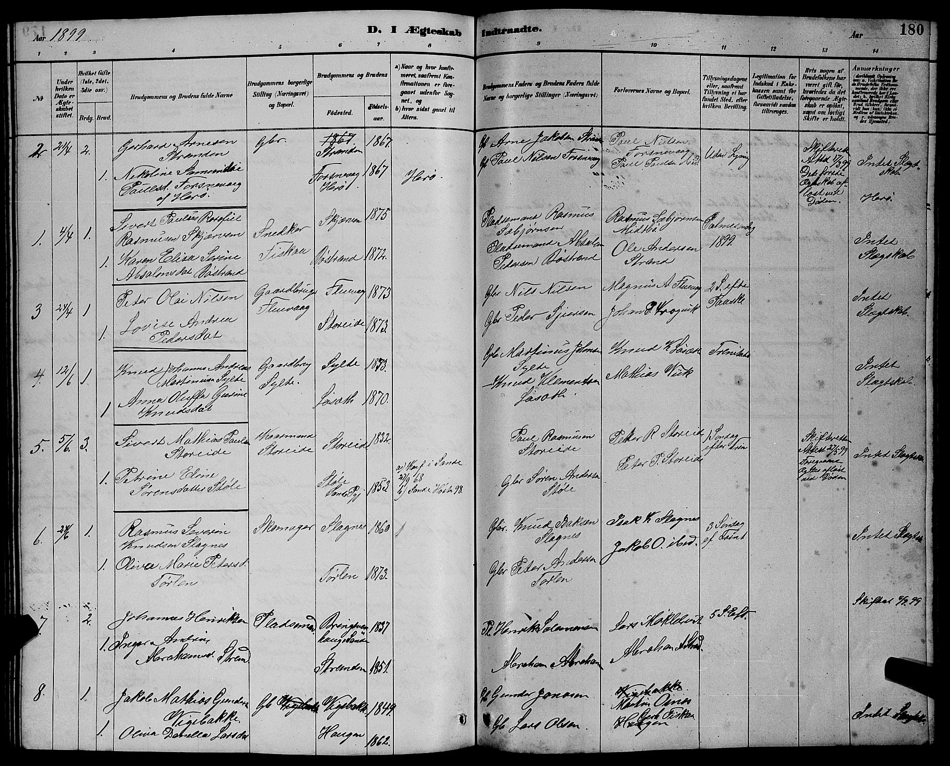 Ministerialprotokoller, klokkerbøker og fødselsregistre - Møre og Romsdal, AV/SAT-A-1454/501/L0017: Klokkerbok nr. 501C03, 1885-1901, s. 180