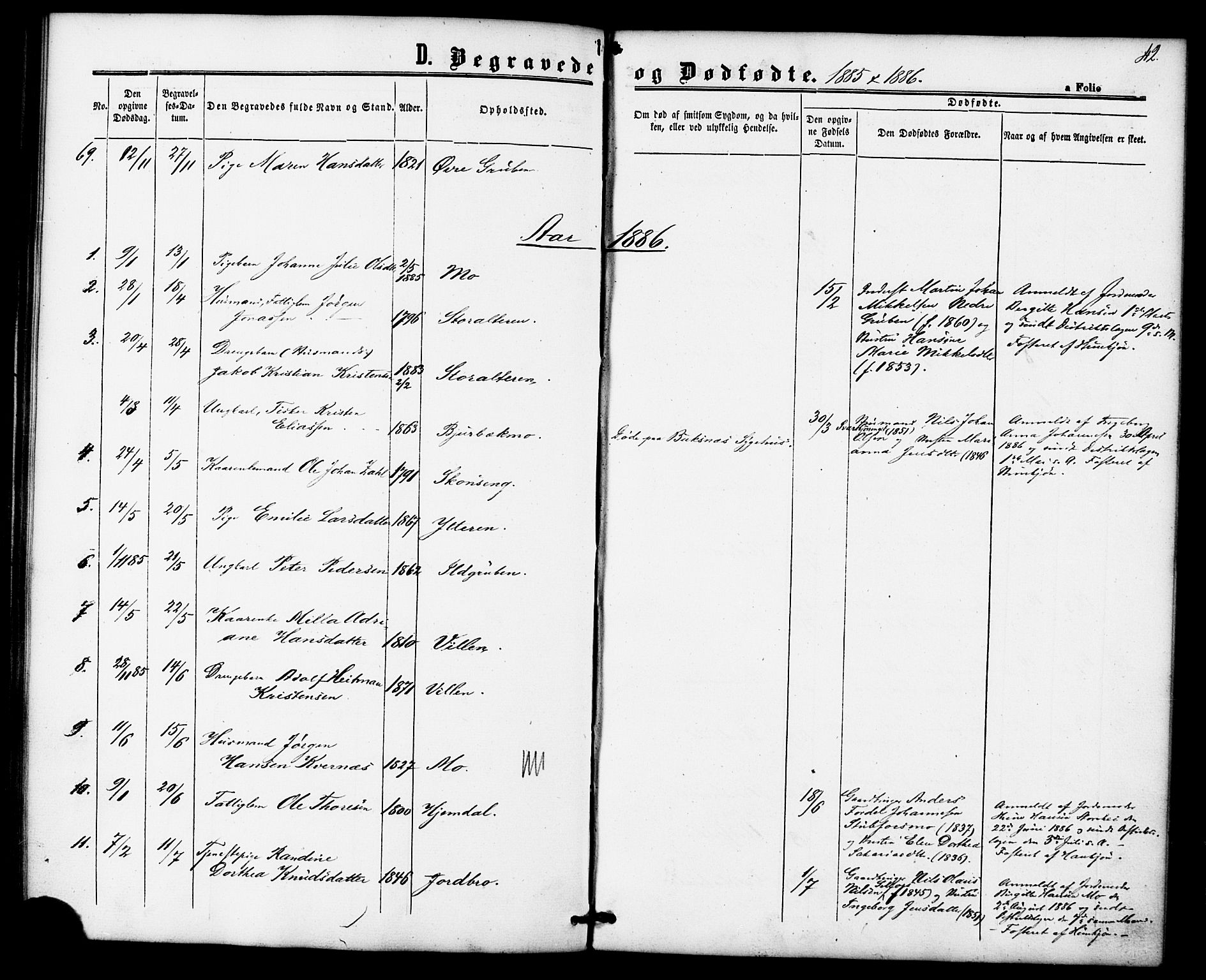 Ministerialprotokoller, klokkerbøker og fødselsregistre - Nordland, AV/SAT-A-1459/827/L0396: Ministerialbok nr. 827A08, 1864-1886, s. 42