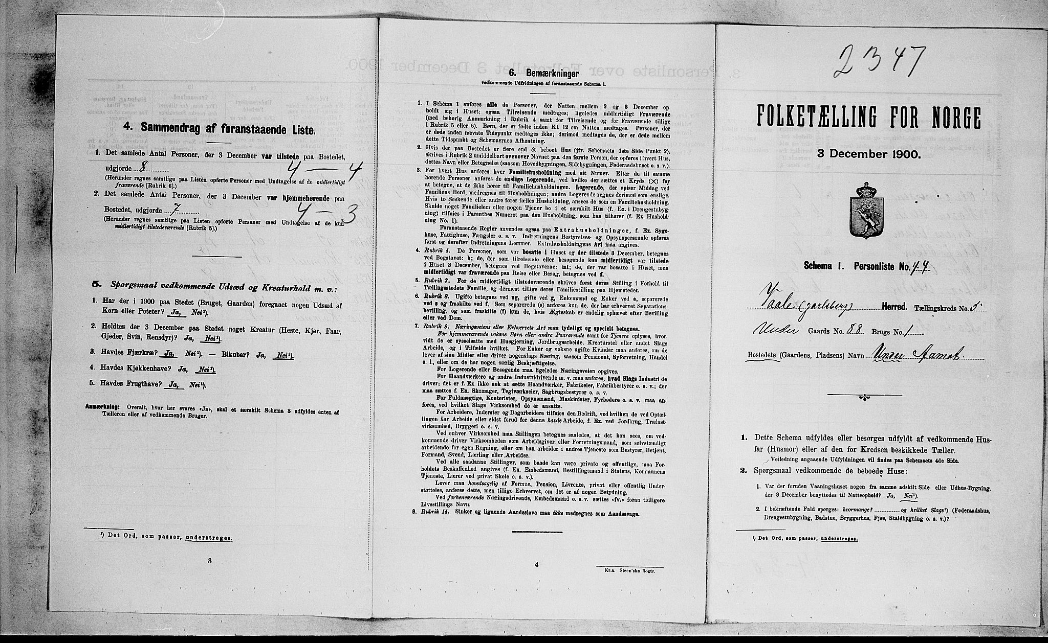 RA, Folketelling 1900 for 0716 Våle herred, 1900, s. 648