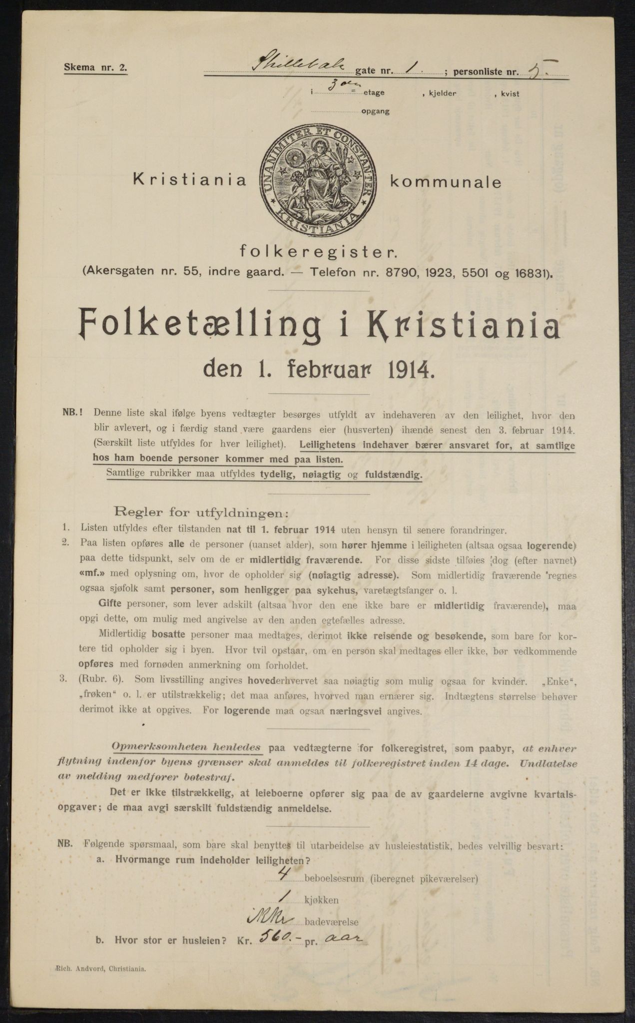 OBA, Kommunal folketelling 1.2.1914 for Kristiania, 1914, s. 95321