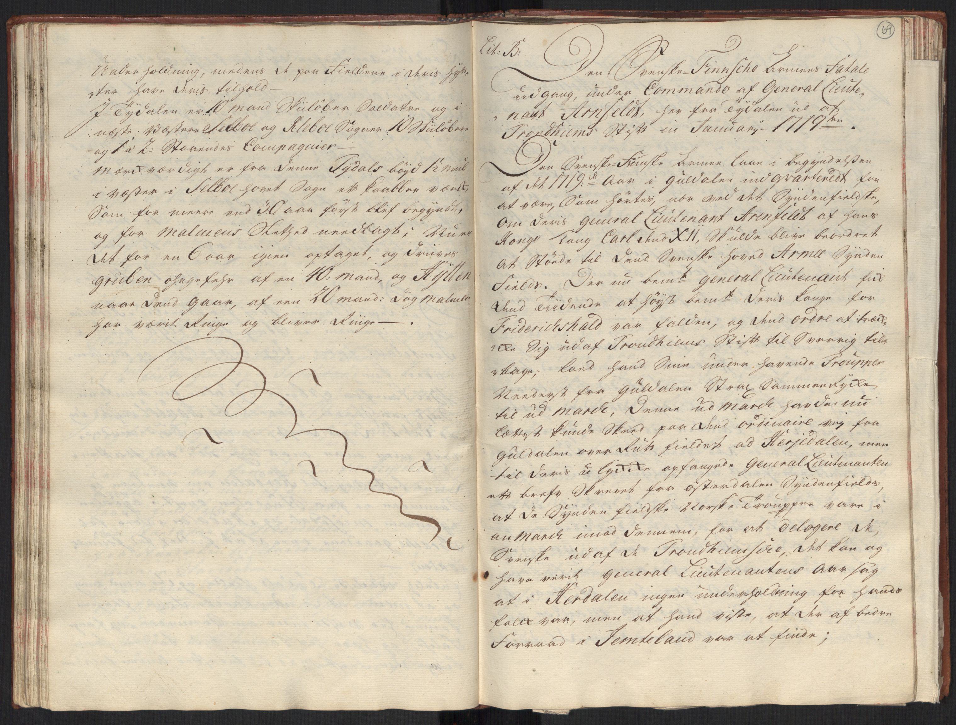 Danske Kanselli, Grensearkivet, AV/RA-EA-4062/F/L0010/0002: Volum XX-XXII / Vol. XXI: Major Schnitlers grenseeksaminasjonsprotokoll, 1. bind, 1742, s. 68b-69a