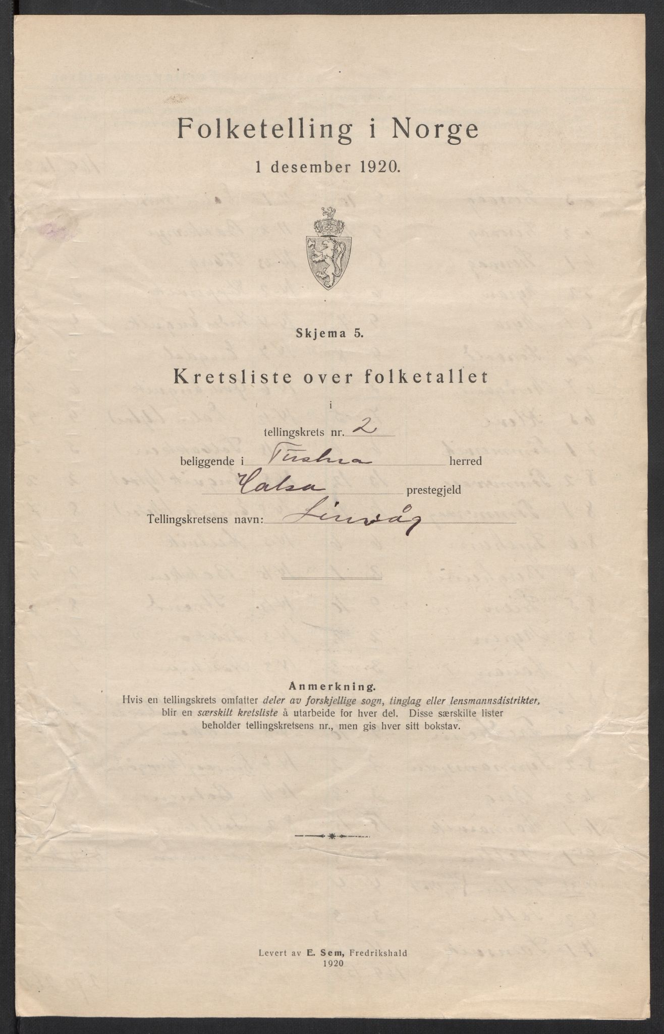SAT, Folketelling 1920 for 1572 Tustna herred, 1920, s. 9