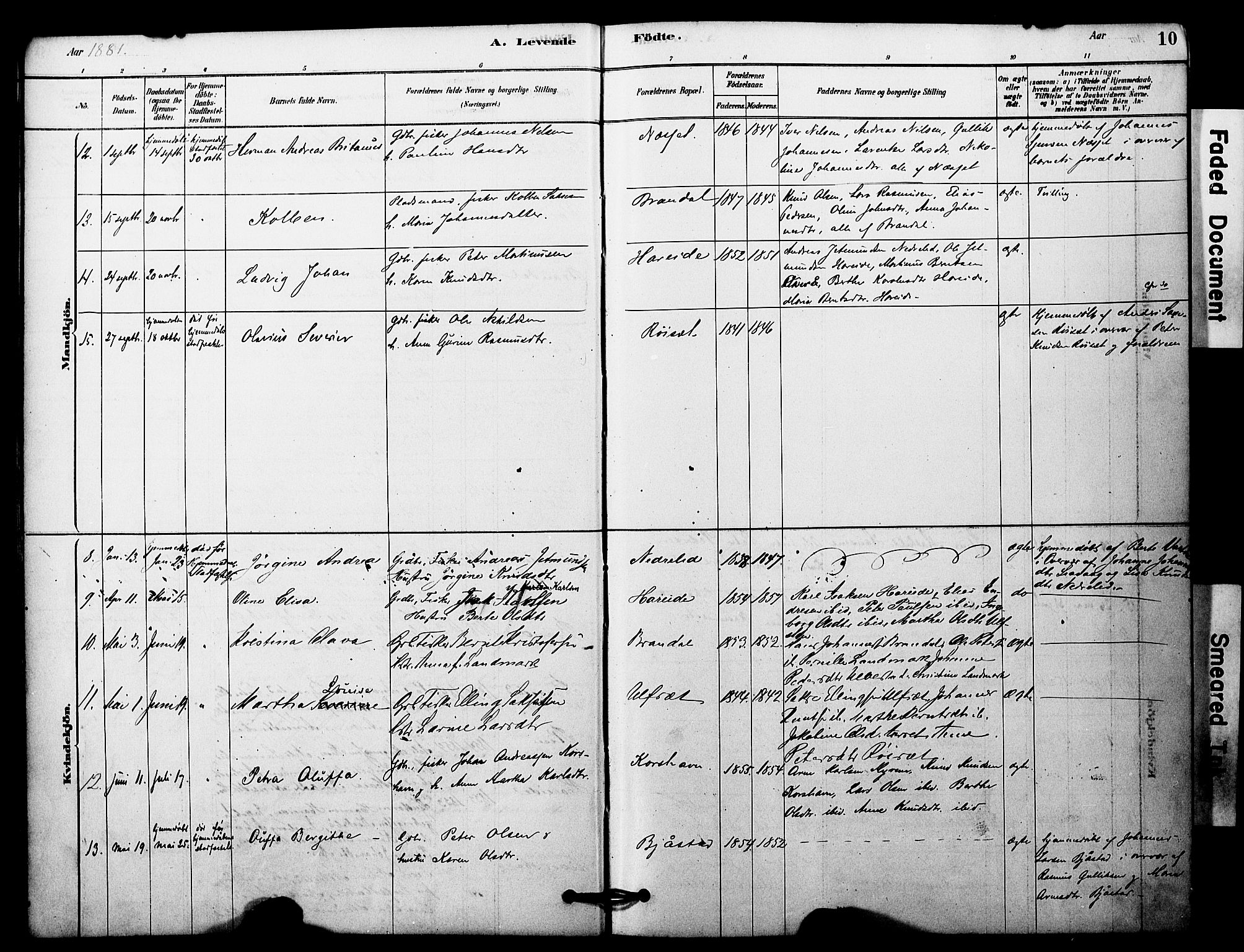 Ministerialprotokoller, klokkerbøker og fødselsregistre - Møre og Romsdal, SAT/A-1454/510/L0122: Ministerialbok nr. 510A02, 1878-1897, s. 10