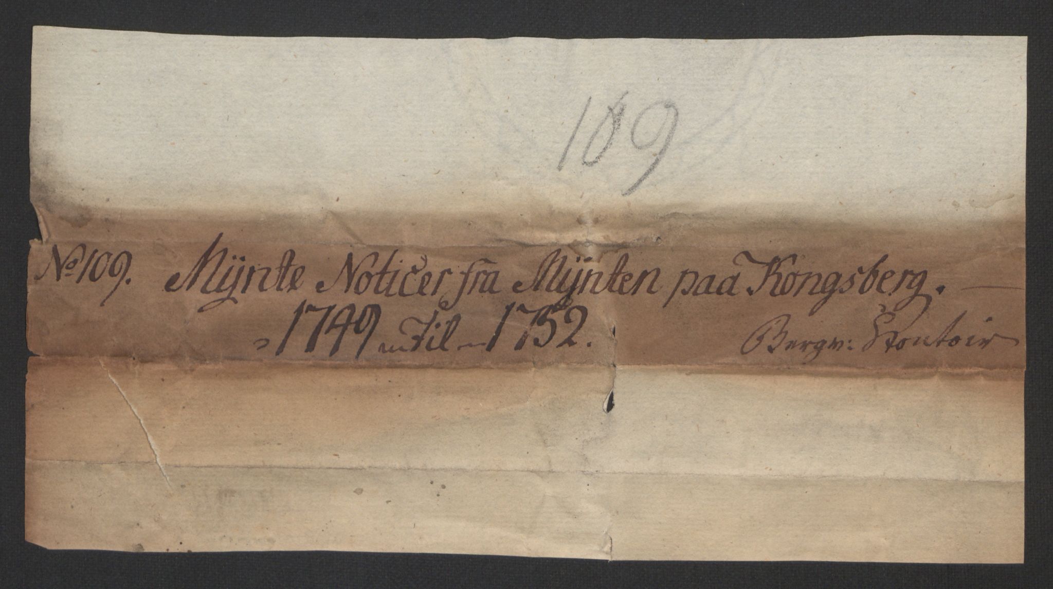Rentekammeret inntil 1814, Realistisk ordnet avdeling, RA/EA-4070/Oa/L0014: [Y17]: Forskjellige dokumenter om Kongsbergs mynt, 1723-1765, s. 139