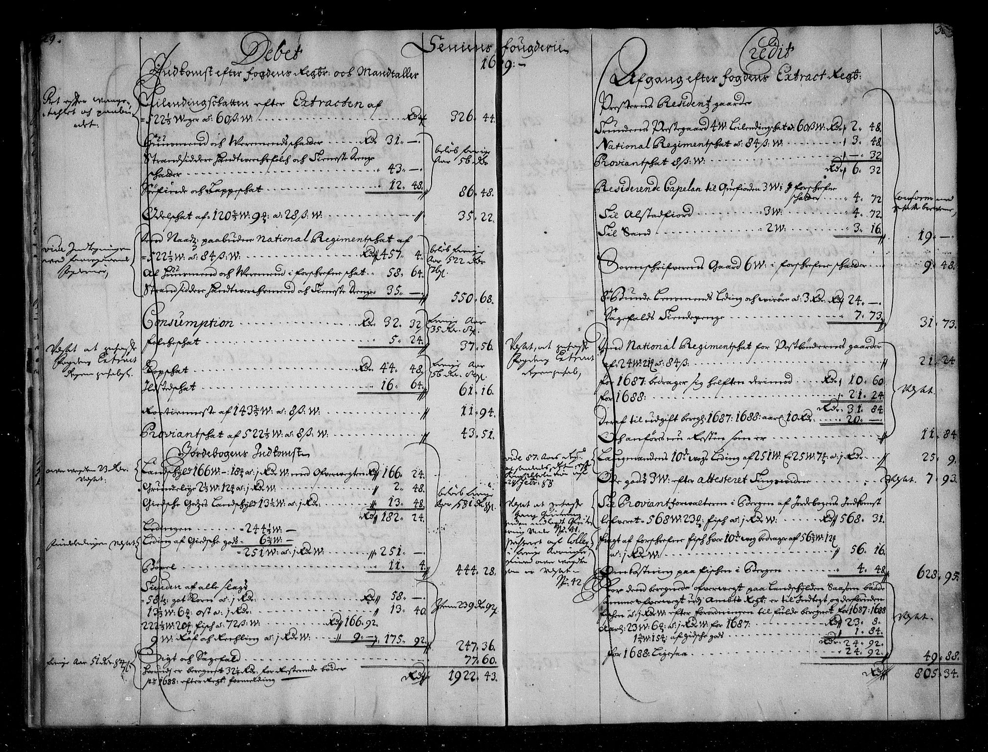 Rentekammeret inntil 1814, Reviderte regnskaper, Stiftamtstueregnskaper, Trondheim stiftamt og Nordland amt, AV/RA-EA-6044/R/Rg/L0088: Trondheim stiftamt og Nordland amt, 1686-1690