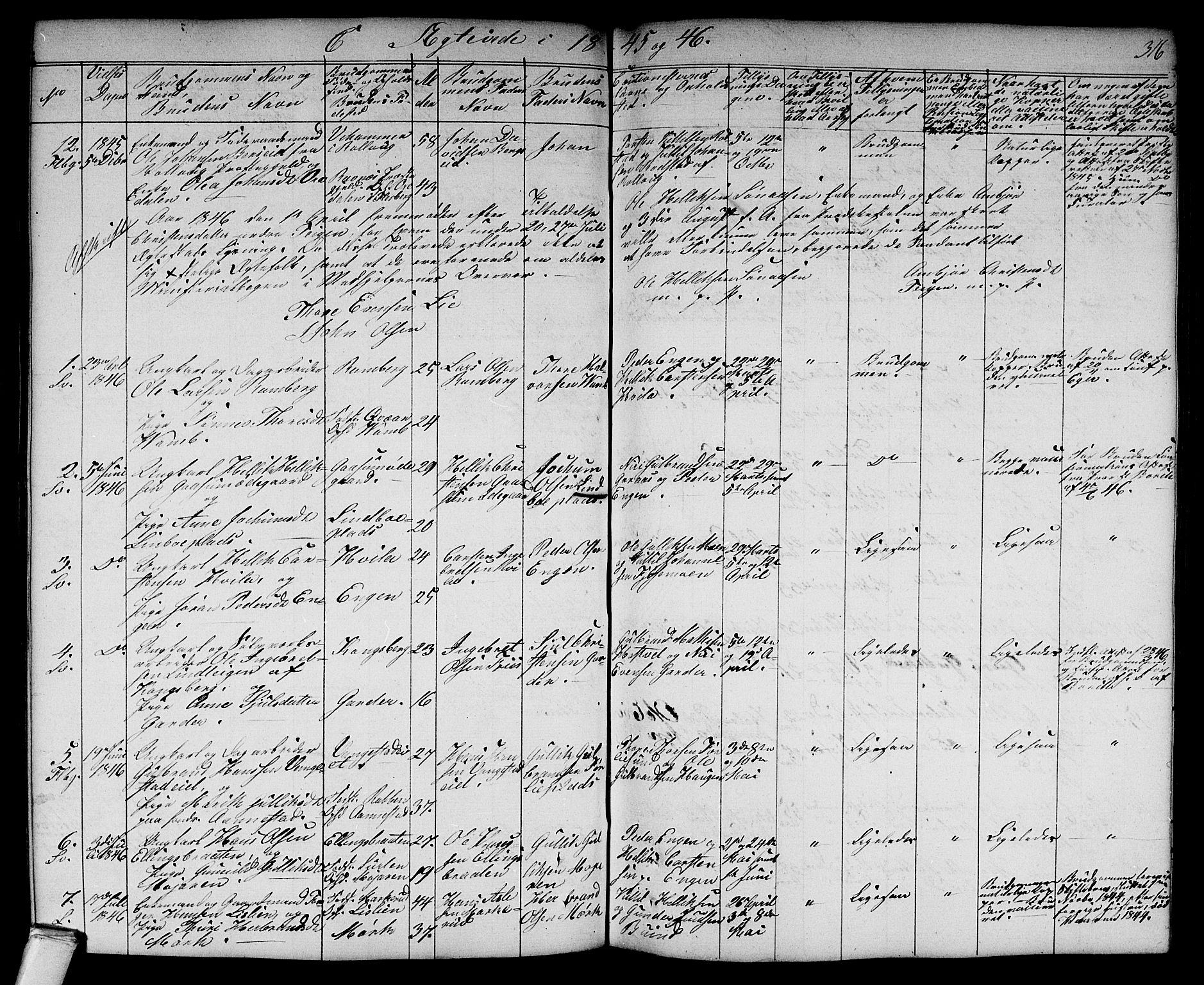 Flesberg kirkebøker, SAKO/A-18/G/Ga/L0002: Klokkerbok nr. I 2, 1834-1860, s. 316