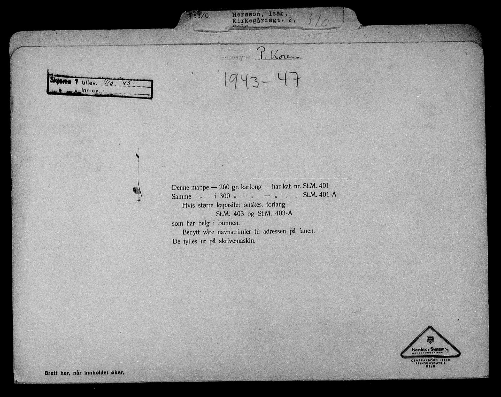 Justisdepartementet, Tilbakeføringskontoret for inndratte formuer, RA/S-1564/H/Hc/Hcc/L0943: --, 1945-1947, s. 74