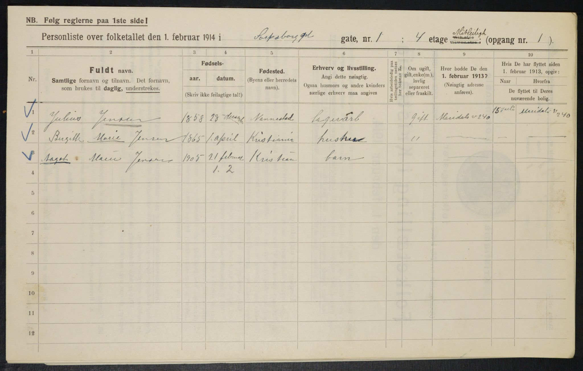 OBA, Kommunal folketelling 1.2.1914 for Kristiania, 1914, s. 88928