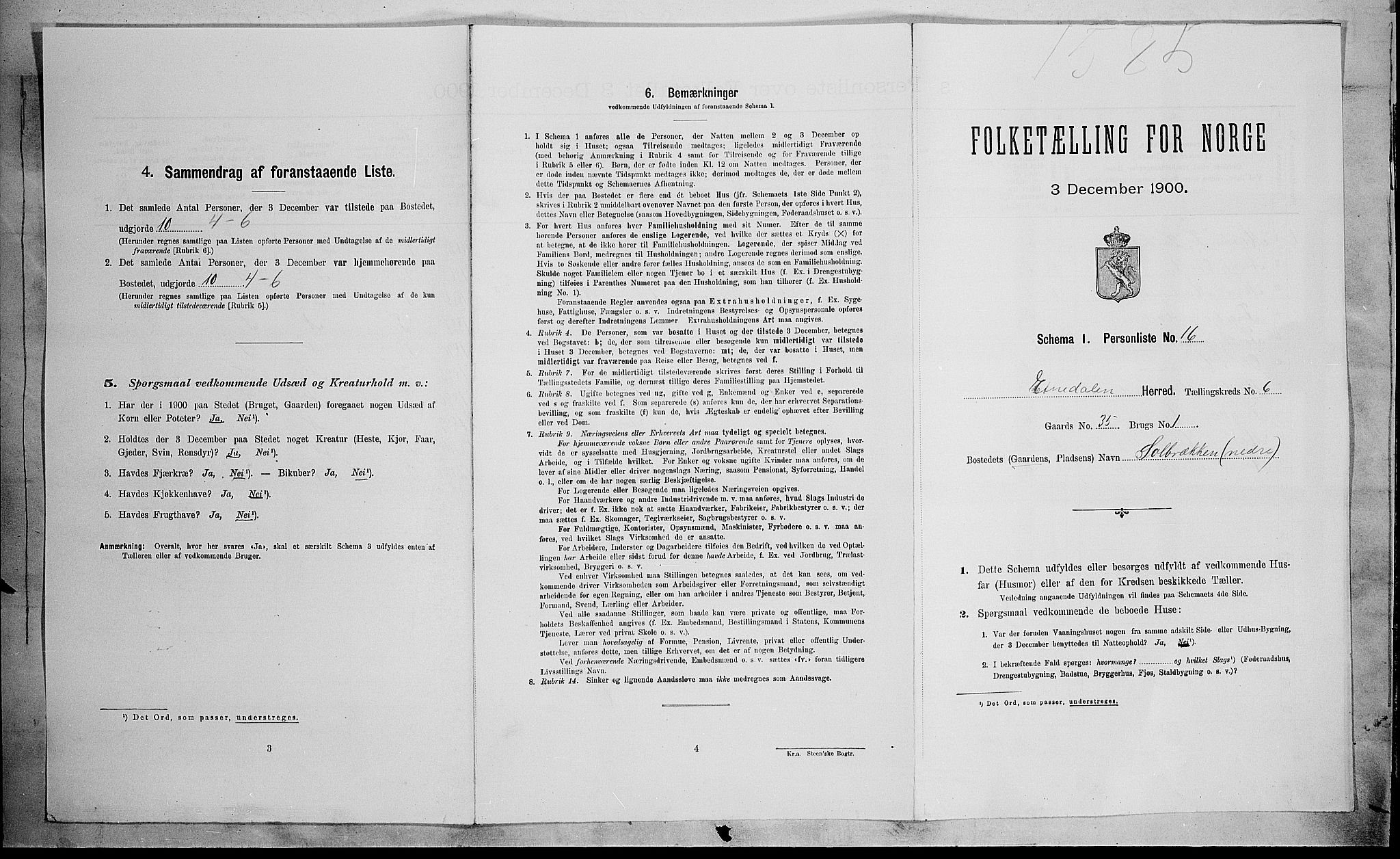 SAH, Folketelling 1900 for 0541 Etnedal herred, 1900, s. 582