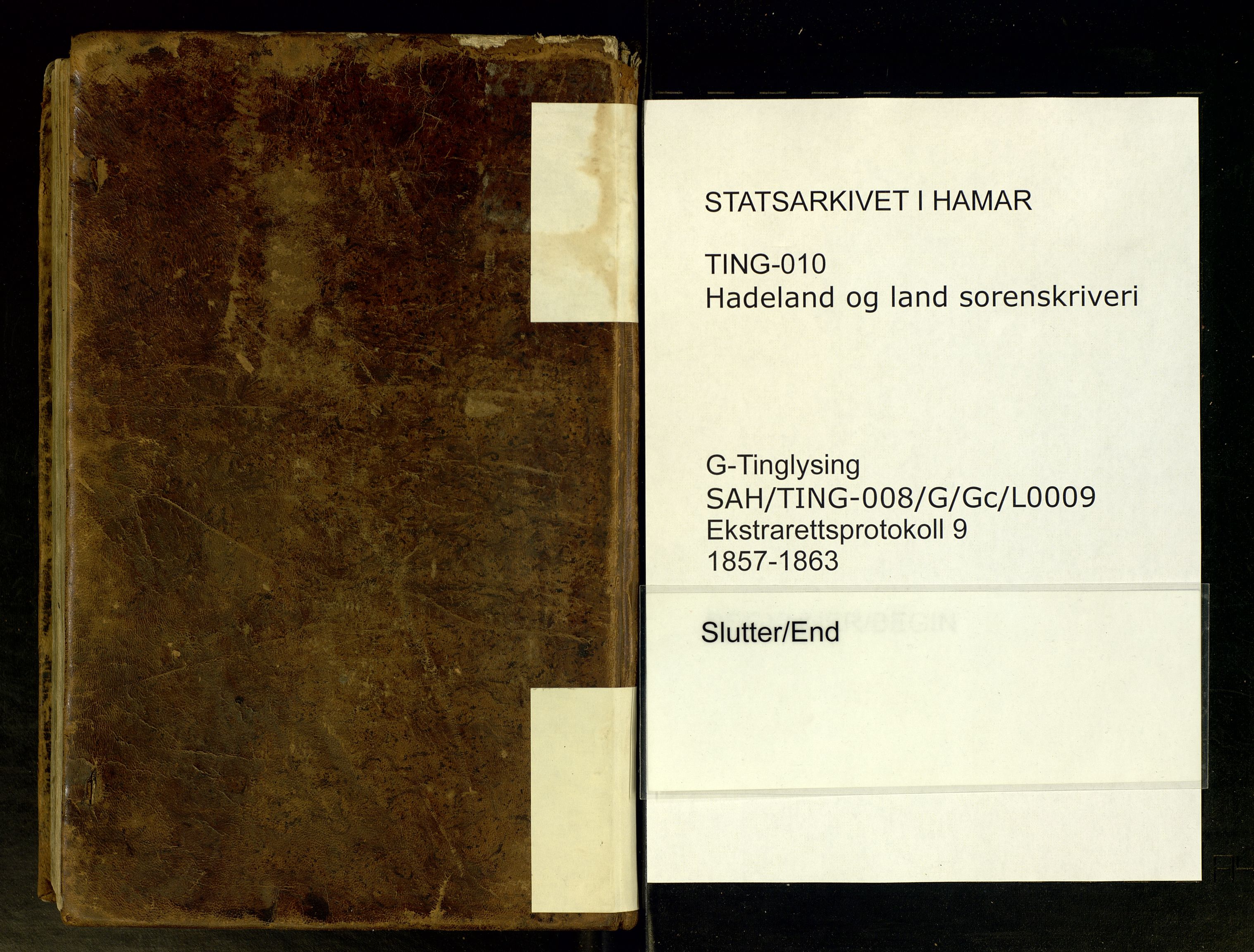 Hadeland og Land tingrett, SAH/TING-010/G/Gc/L0009: Ekstrarettsprotokoll, 1857-1863