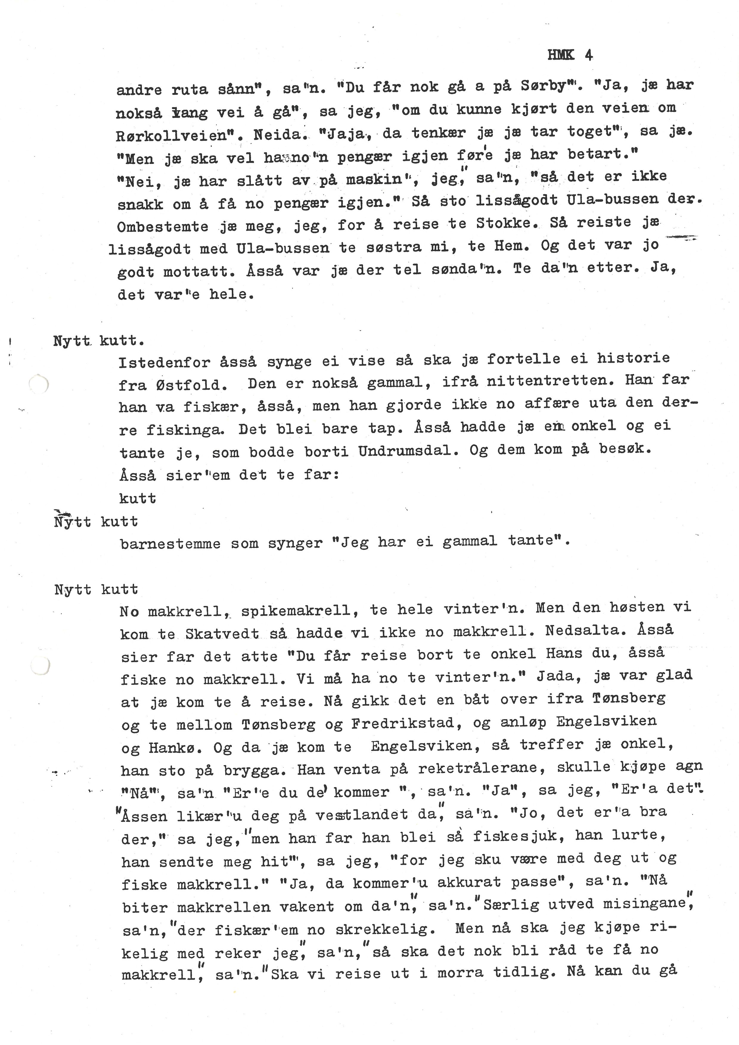 Sa 16 - Folkemusikk fra Vestfold, Gjerdesamlingen, VEMU/A-1868/I/L0001: Informantregister med intervjunedtegnelser, 1979-1986