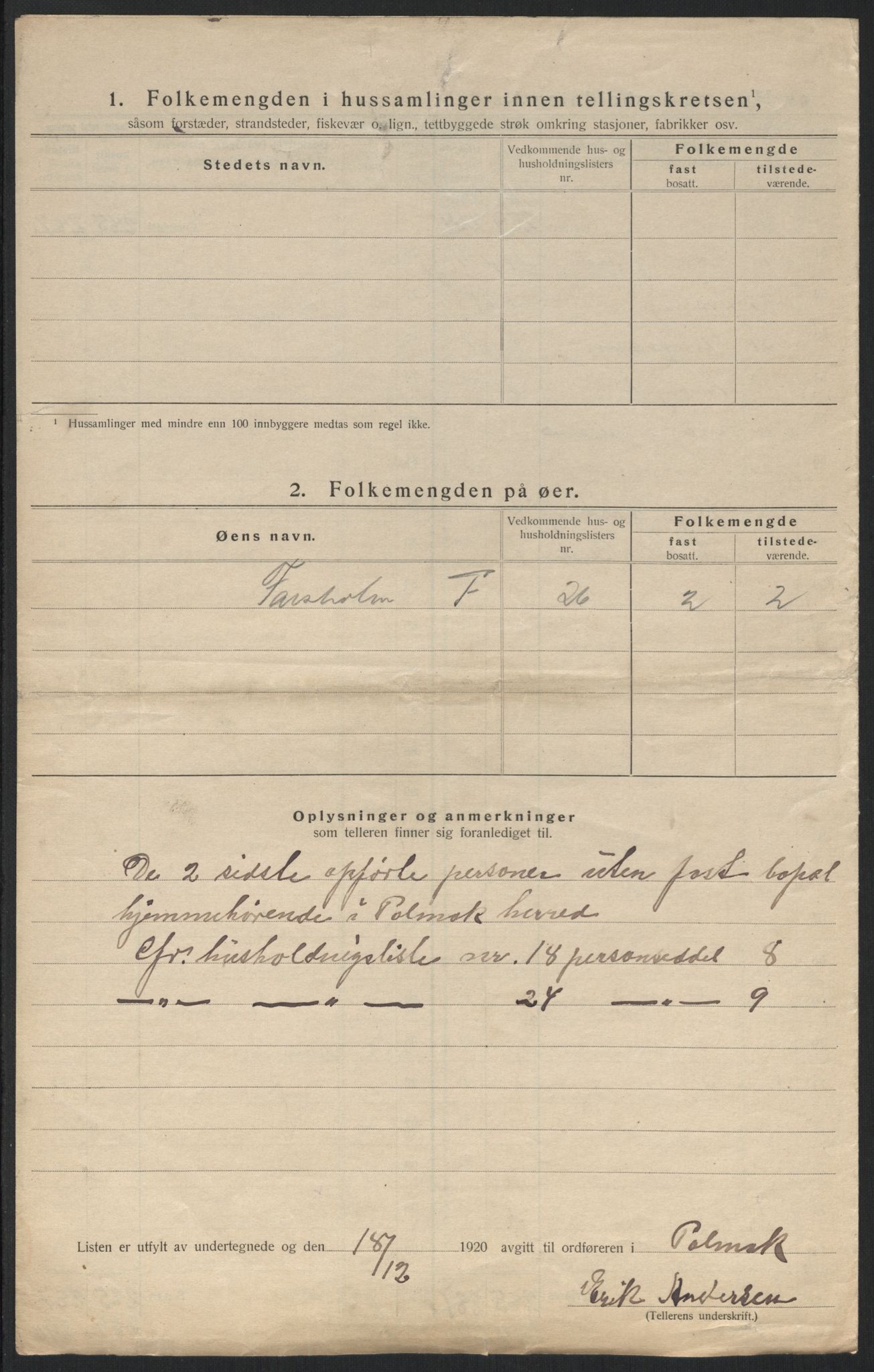 SATØ, Folketelling 1920 for 2026 Polmak herred, 1920, s. 13