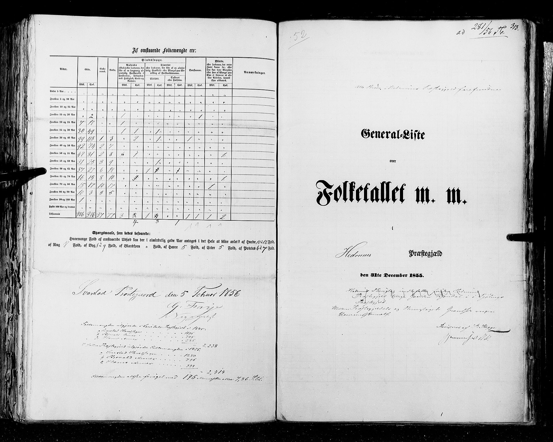 RA, Folketellingen 1855, bind 2: Kristians amt, Buskerud amt og Jarlsberg og Larvik amt, 1855, s. 313