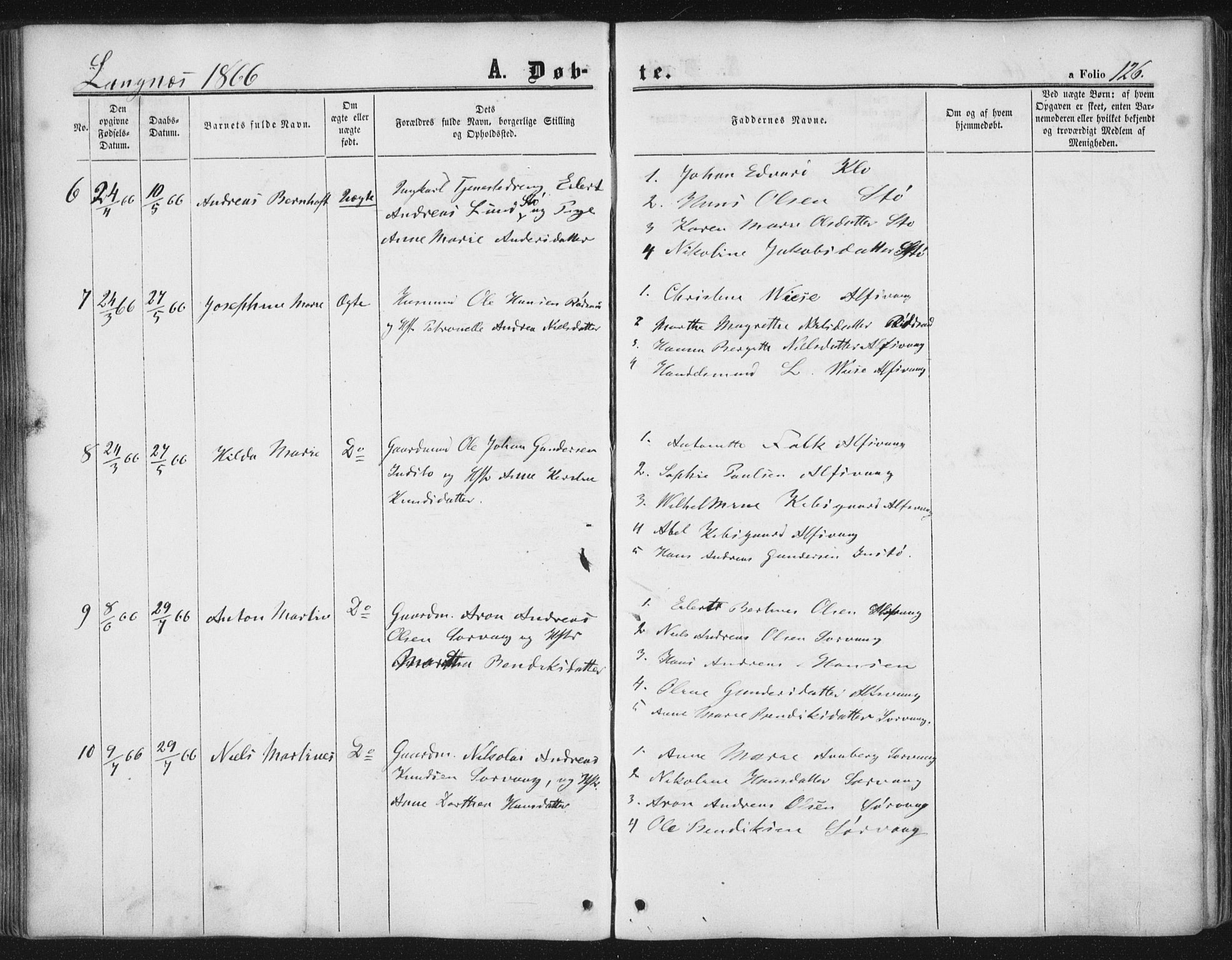 Ministerialprotokoller, klokkerbøker og fødselsregistre - Nordland, AV/SAT-A-1459/893/L1333: Ministerialbok nr. 893A06, 1858-1866, s. 126