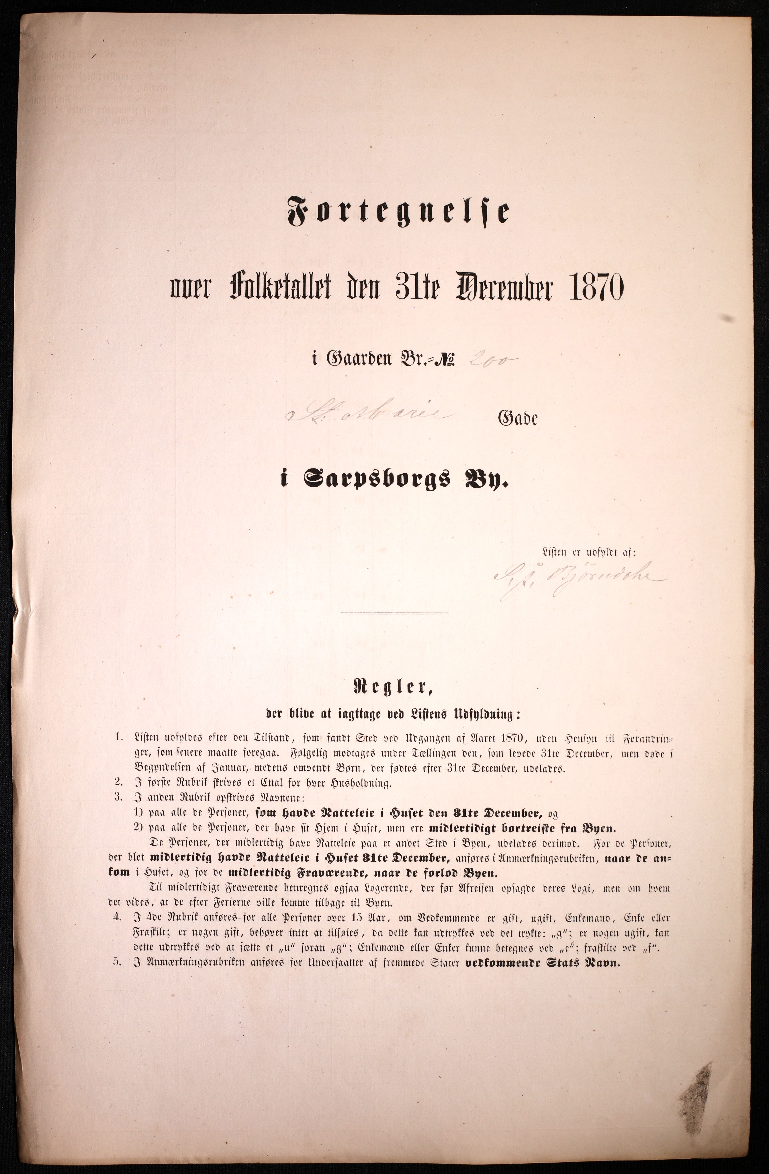 RA, Folketelling 1870 for 0102 Sarpsborg kjøpstad, 1870, s. 43