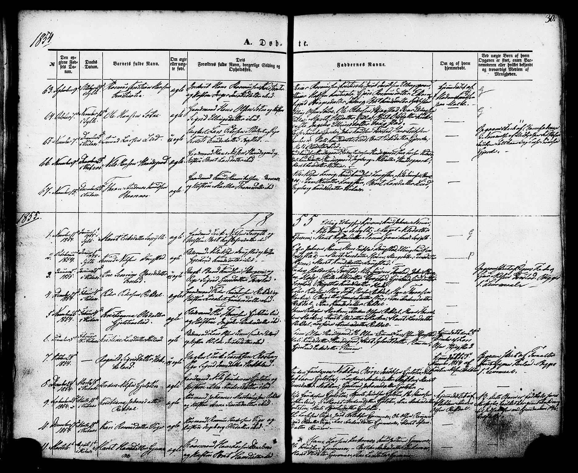 Ministerialprotokoller, klokkerbøker og fødselsregistre - Møre og Romsdal, SAT/A-1454/539/L0529: Ministerialbok nr. 539A02, 1848-1872, s. 30