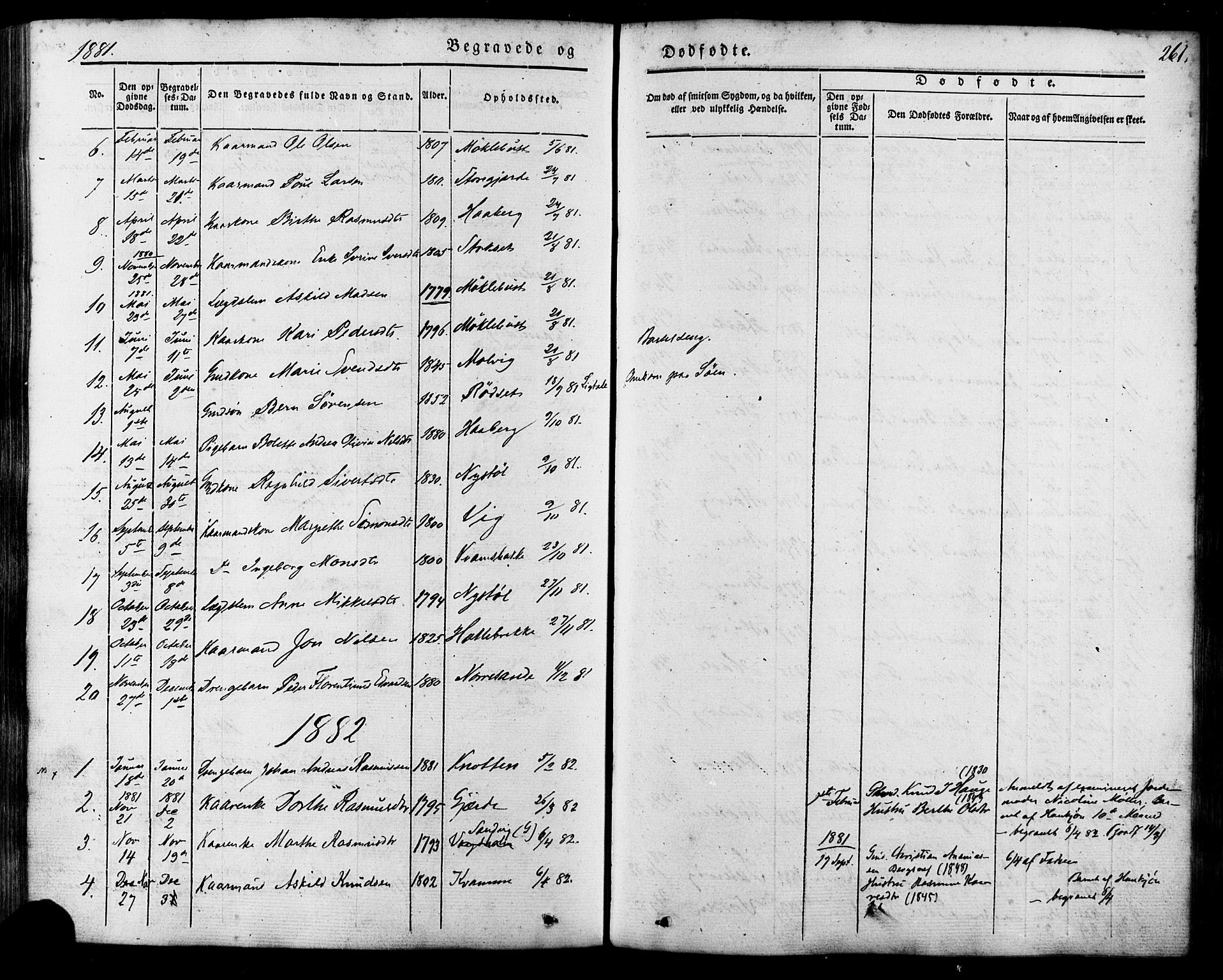 Ministerialprotokoller, klokkerbøker og fødselsregistre - Møre og Romsdal, AV/SAT-A-1454/503/L0034: Ministerialbok nr. 503A02, 1841-1884, s. 261