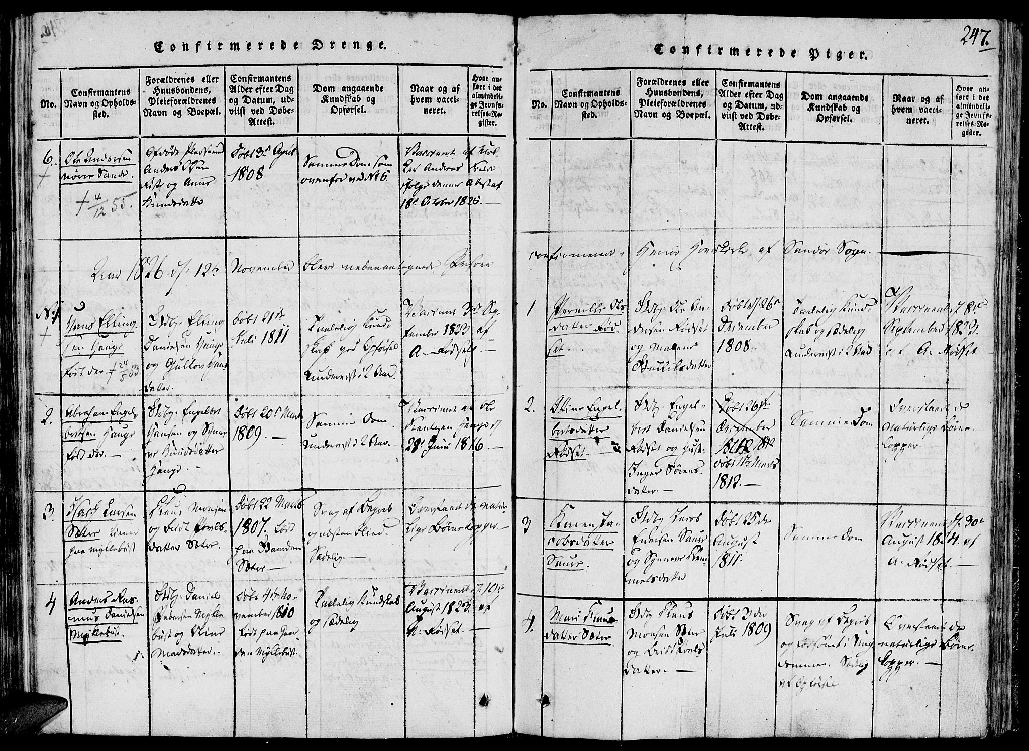 Ministerialprotokoller, klokkerbøker og fødselsregistre - Møre og Romsdal, AV/SAT-A-1454/503/L0033: Ministerialbok nr. 503A01, 1816-1841, s. 247