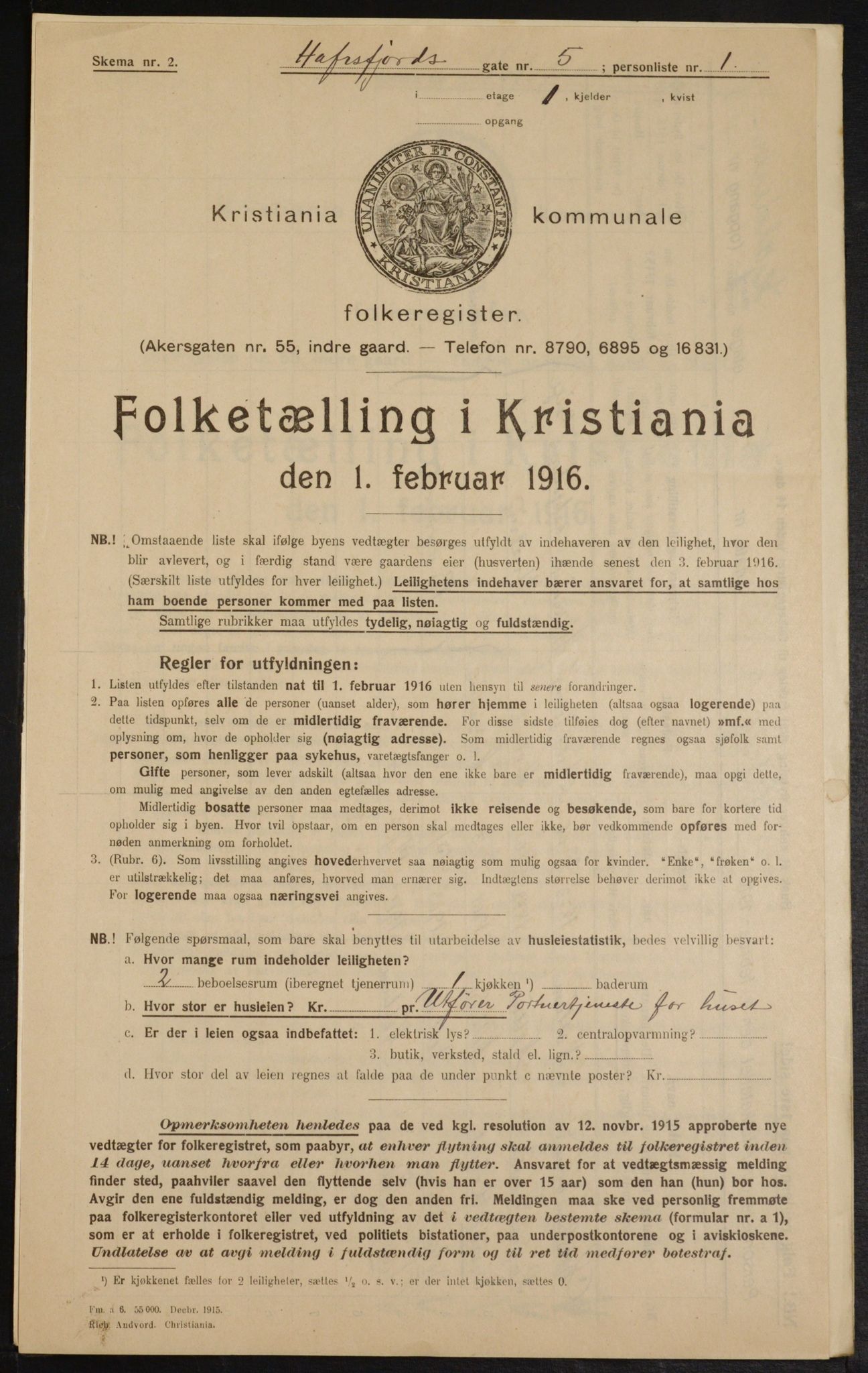 OBA, Kommunal folketelling 1.2.1916 for Kristiania, 1916, s. 33863