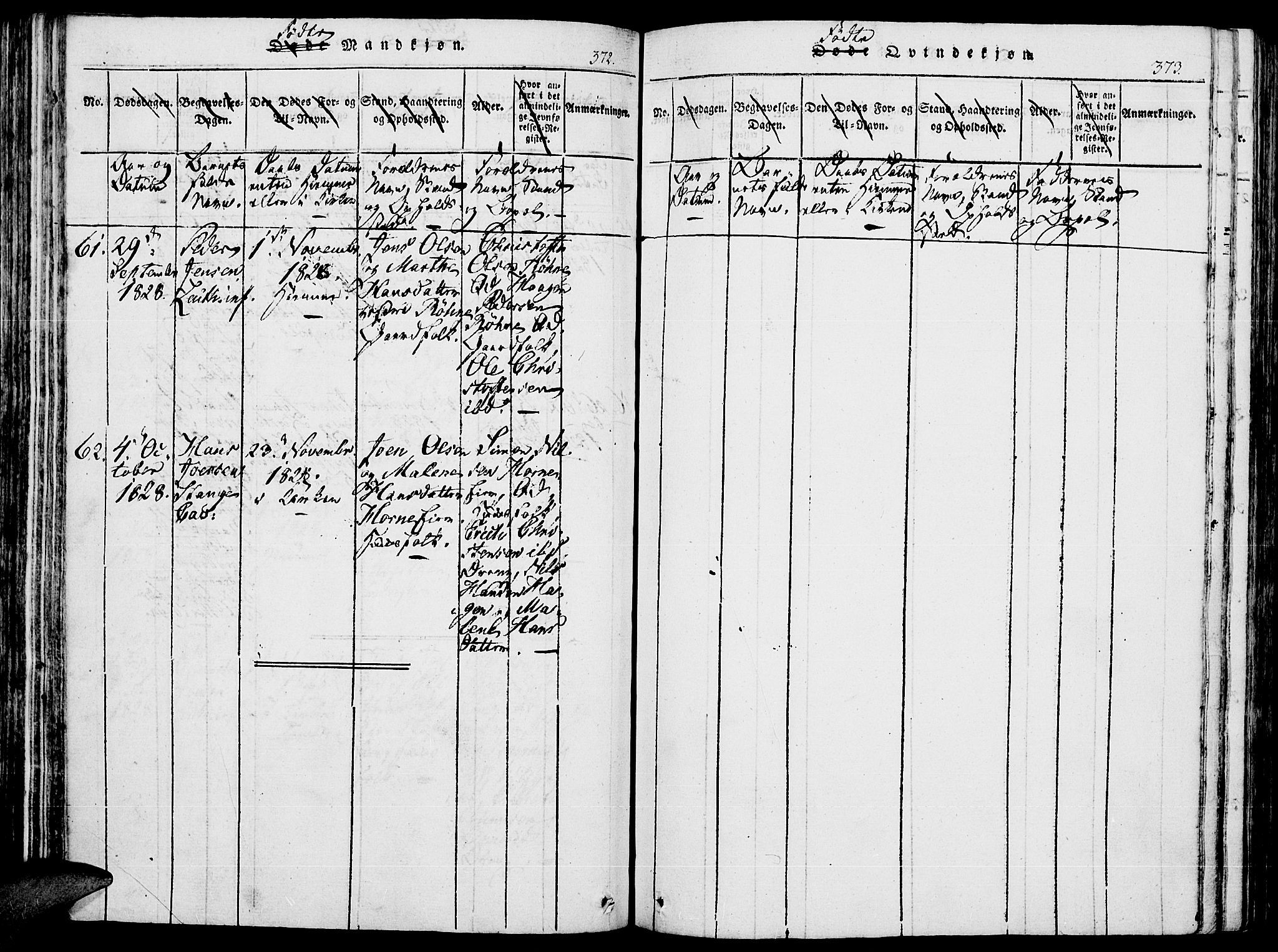 Romedal prestekontor, AV/SAH-PREST-004/K/L0002: Ministerialbok nr. 2, 1814-1828, s. 372-373