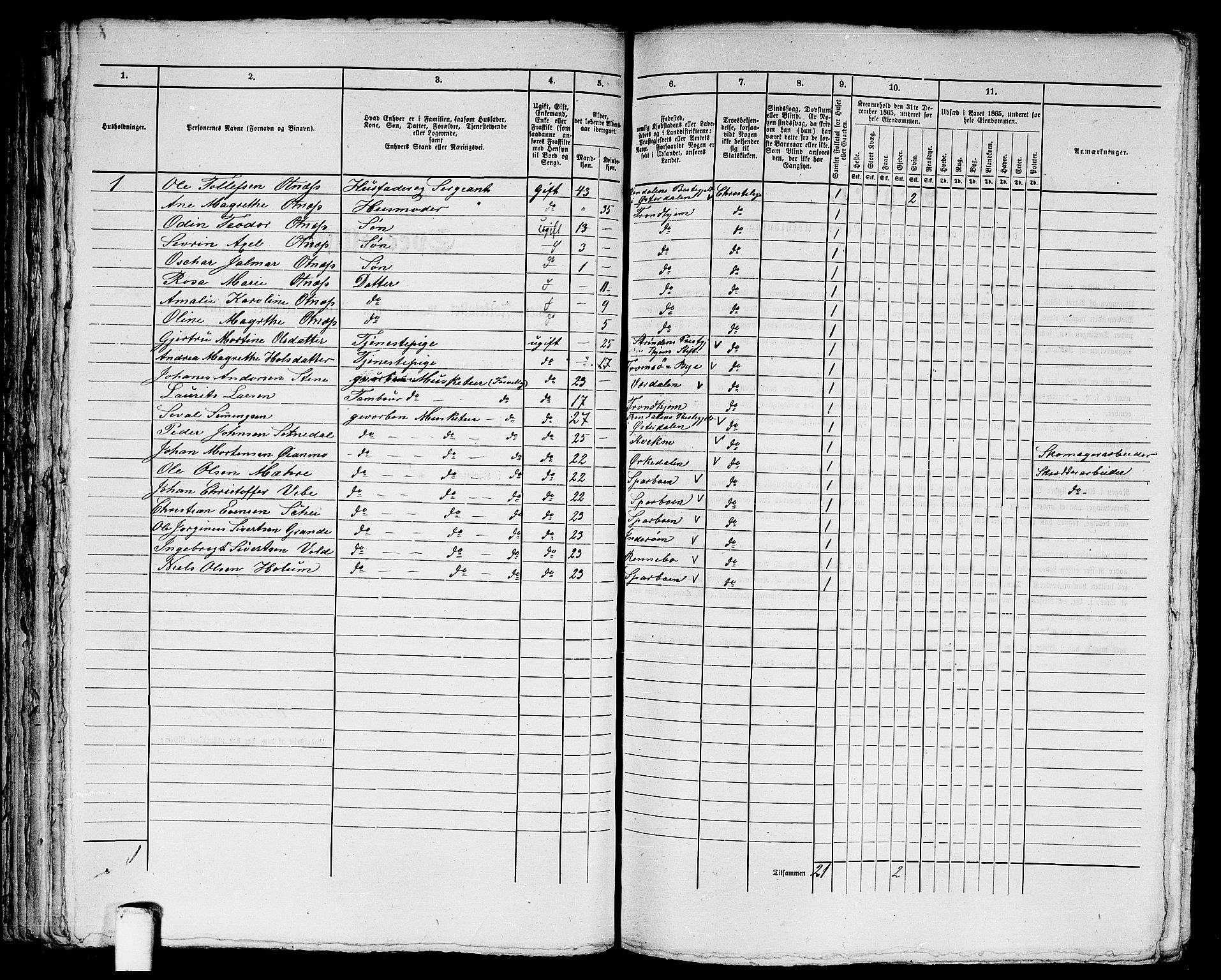 RA, Folketelling 1865 for 1601 Trondheim kjøpstad, 1865, s. 1665
