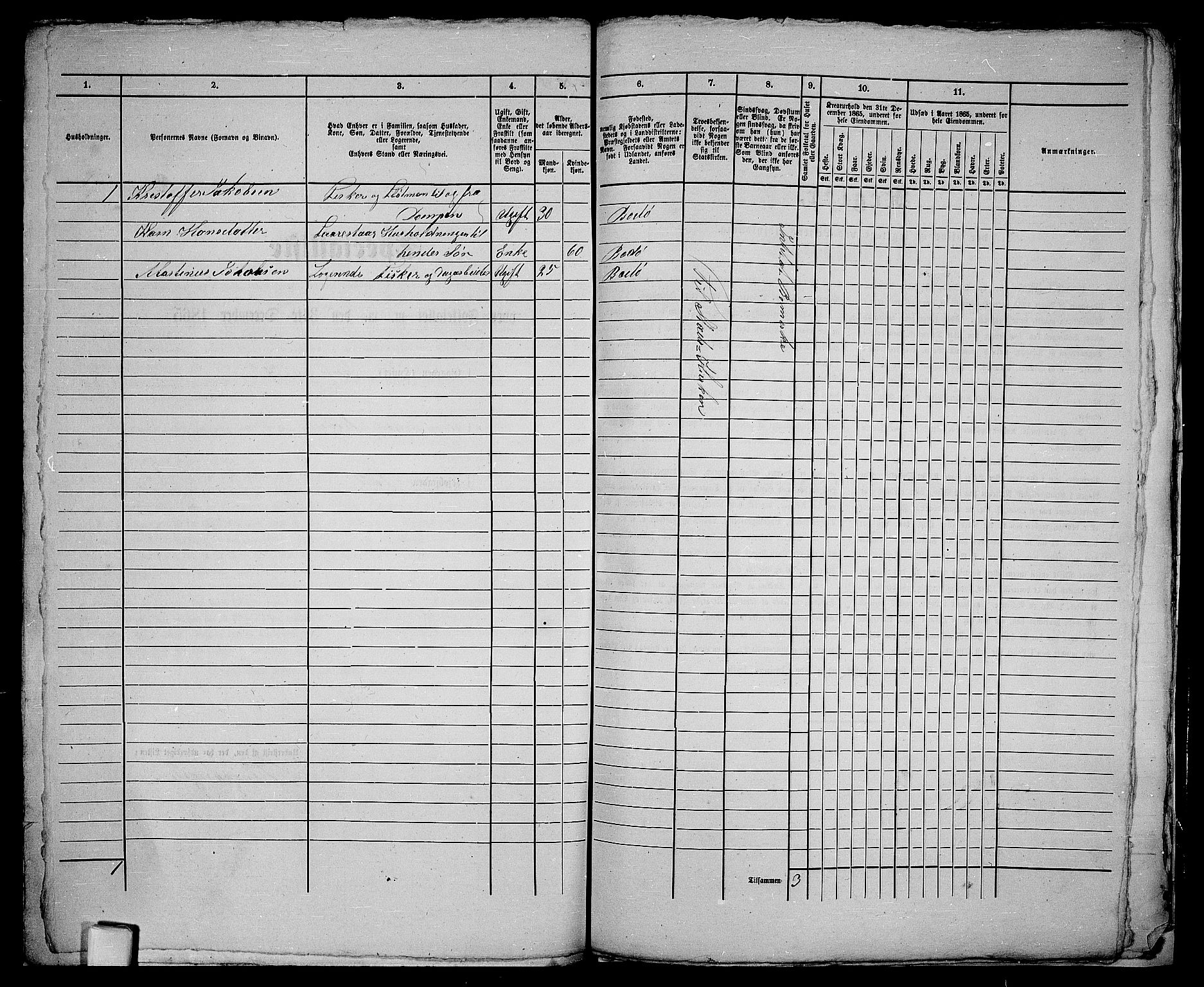 RA, Folketelling 1865 for 1804B Bodø prestegjeld, Bodø kjøpstad, 1865, s. 146