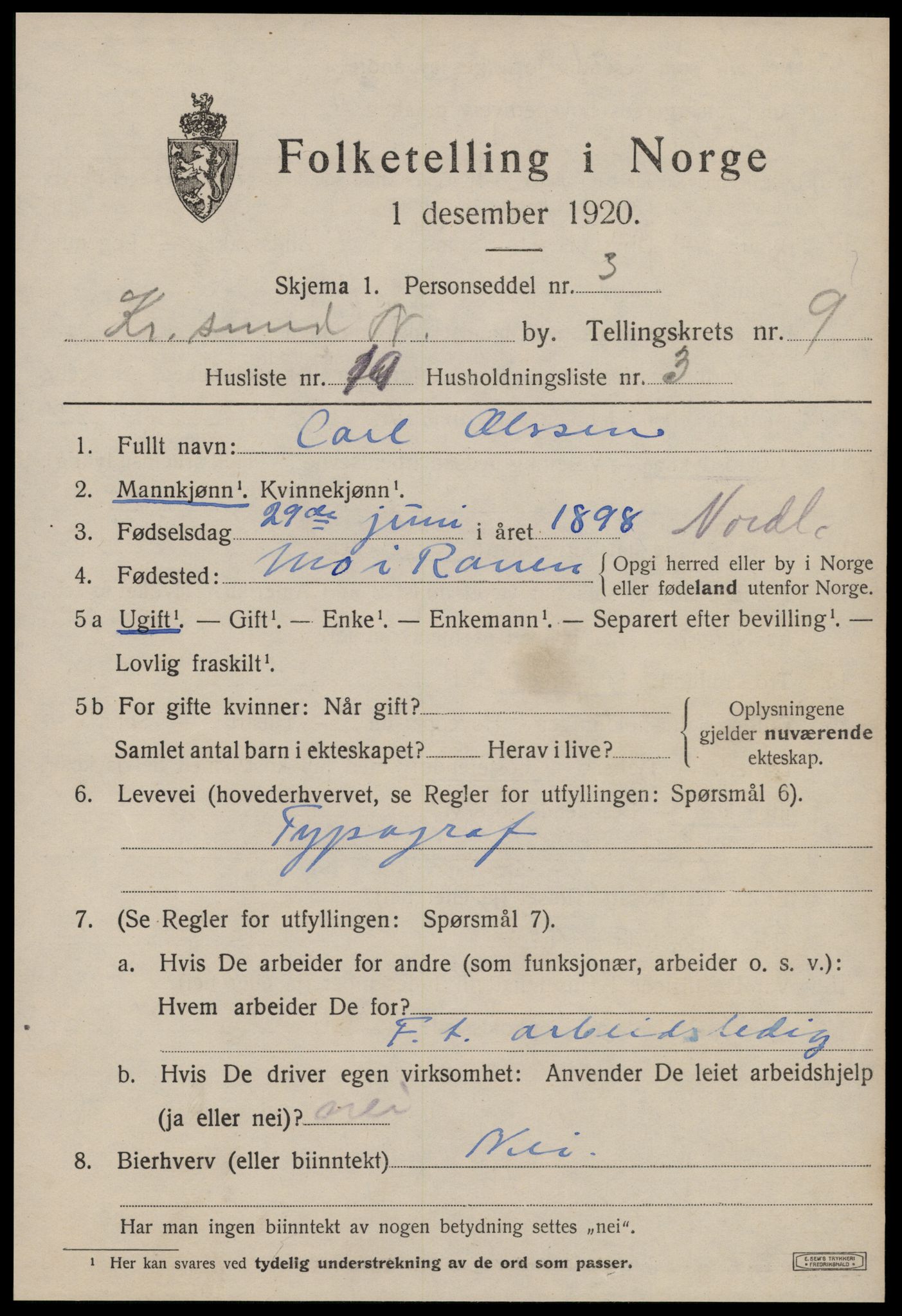 SAT, Folketelling 1920 for 1503 Kristiansund kjøpstad, 1920, s. 21917