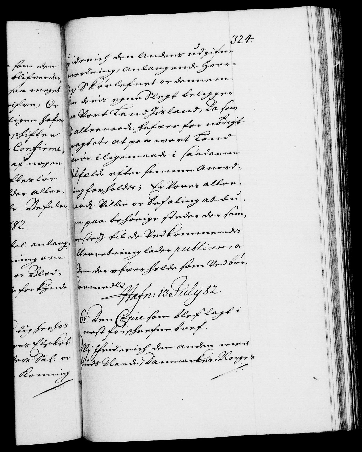 Danske Kanselli 1572-1799, AV/RA-EA-3023/F/Fc/Fca/Fcab/L0012: Norske tegnelser (mikrofilm), 1670-1683, s. 324a
